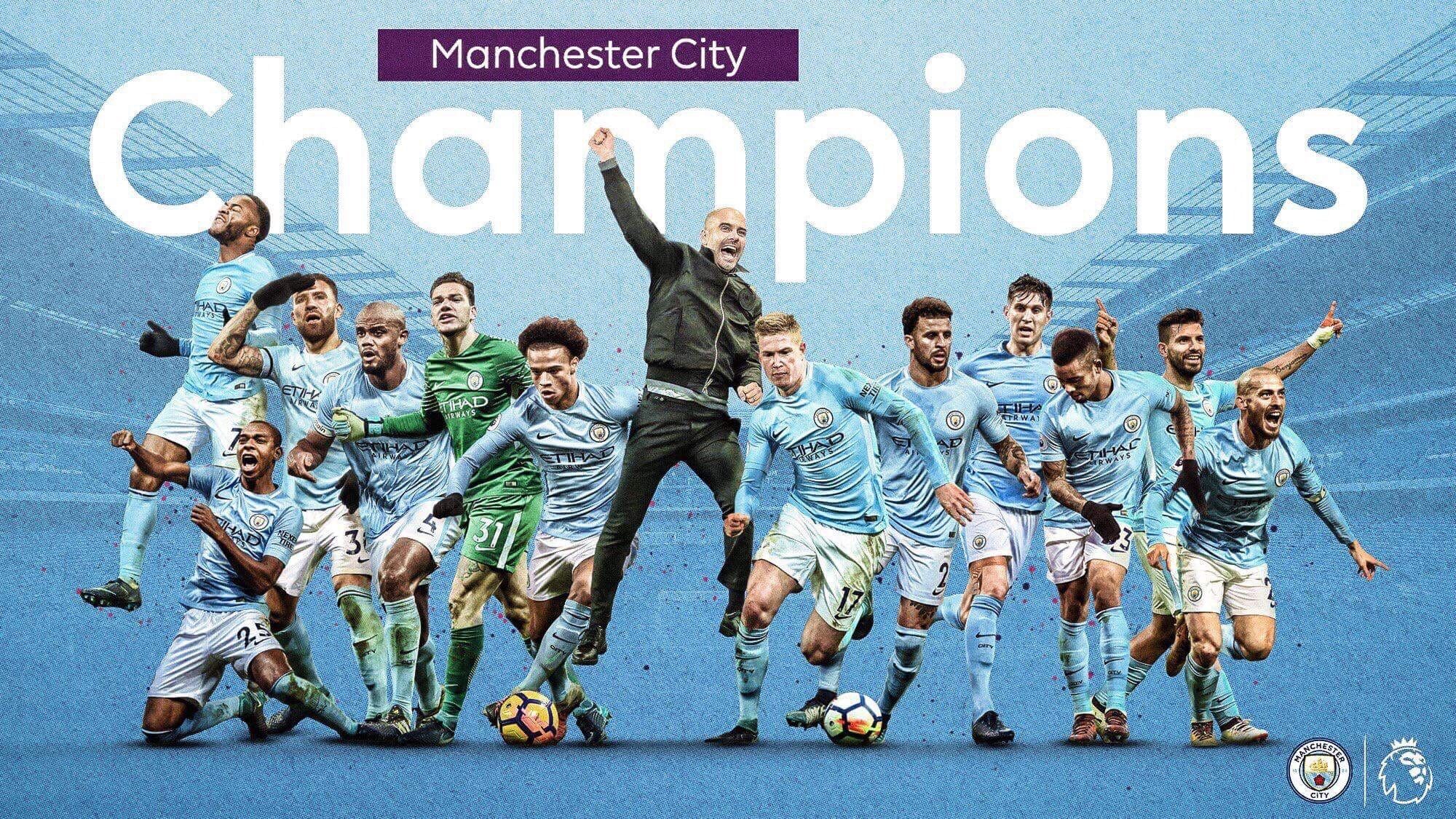 Man City Champions Wallpaper sẵn sàng đón chào người hâm mộ những giờ phút đầy niềm vui và hạnh phúc. Hãy cùng chúng tôi chào đón thành tích lớn này của đội bóng yêu thích của bạn với bộ sưu tập hình ảnh đẹp mắt này!