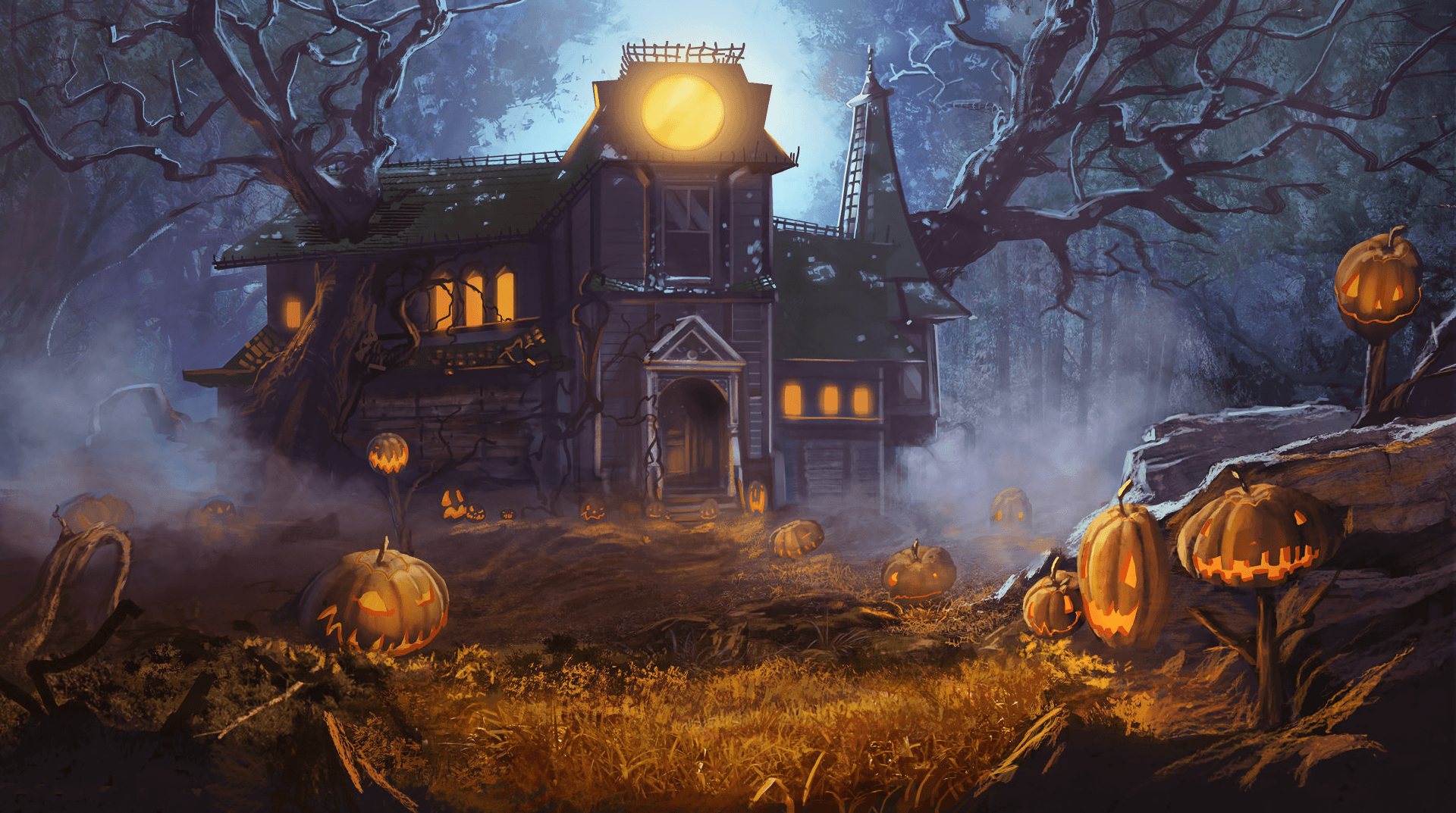 Haunted House Halloween Wallpapers on WallpaperDog