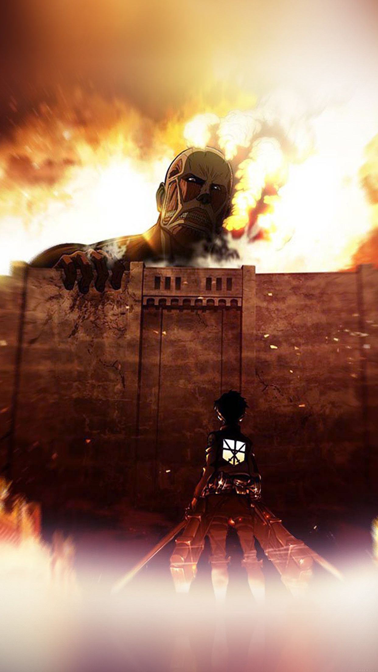 Attack Titan vs. Armored Titan (Attack on Titan) 4K Wallpaper iPhone HD  Phone #3530f