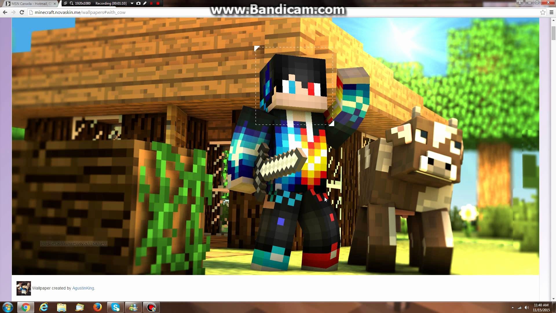 Do a minecraft wallpaper with your skin by Jddu46