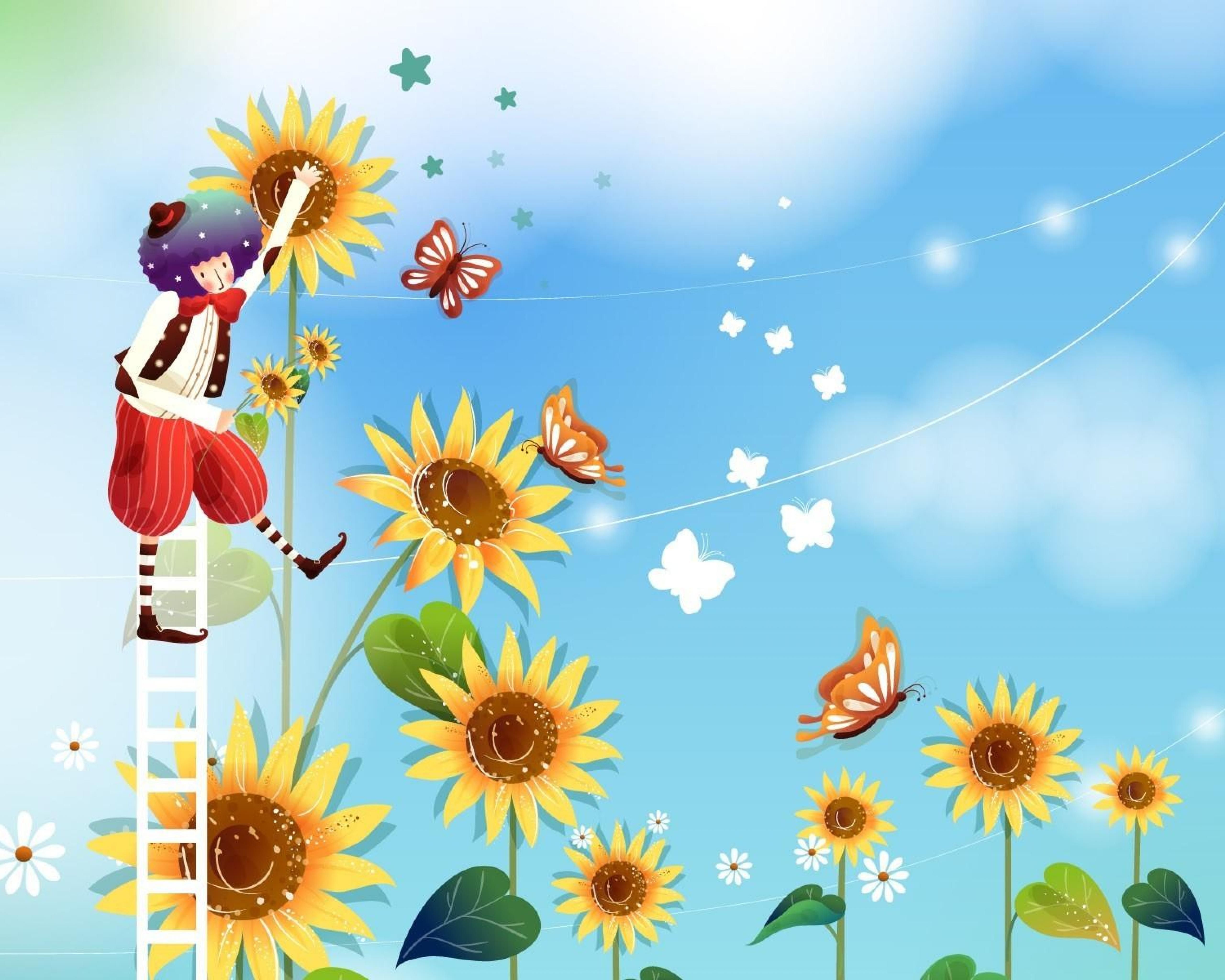 Sunflowers and Butterflies Wallpapers on WallpaperDog