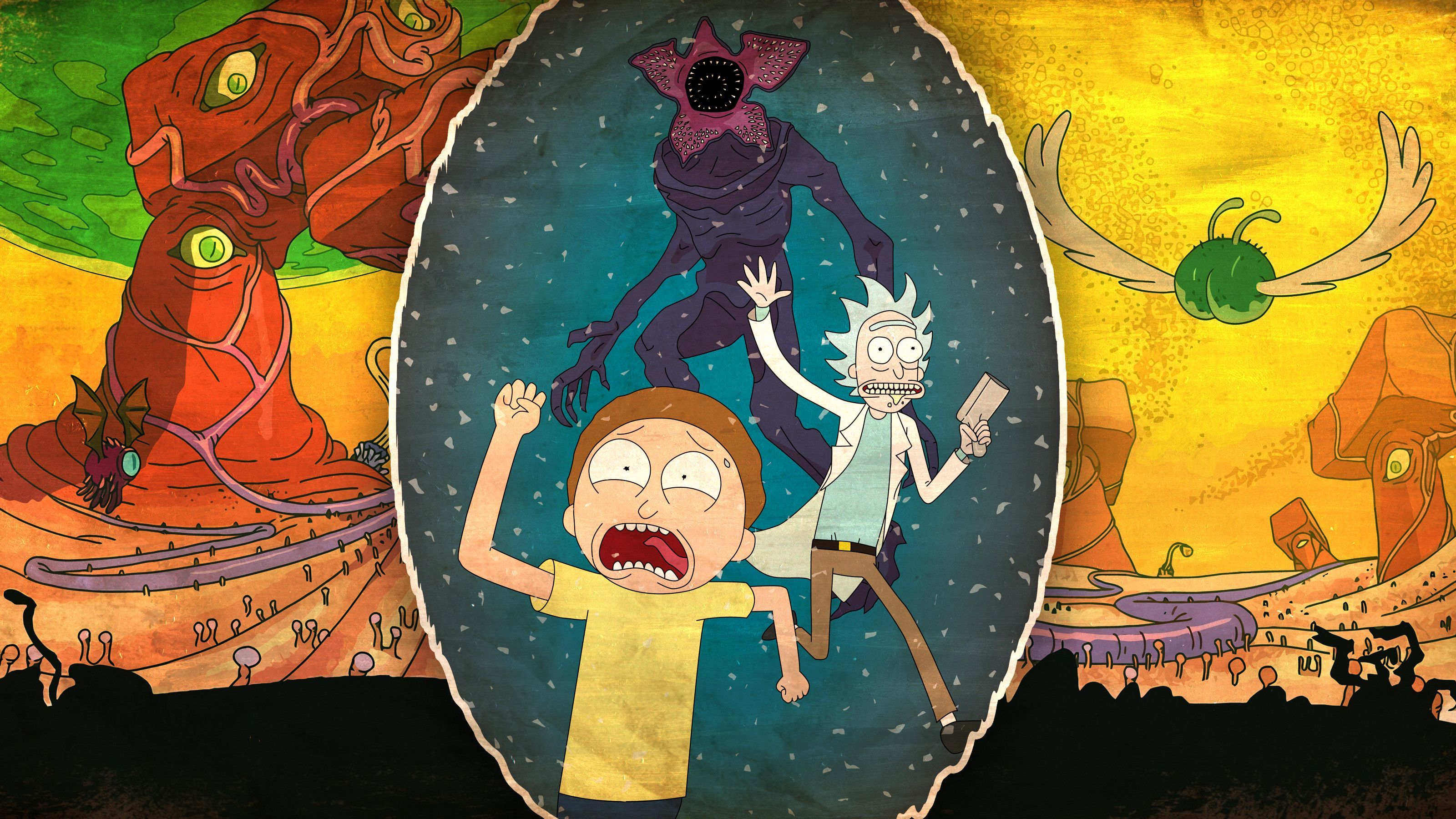 7680x4320 Resolution Galaxy Rick and Morty 8K Wallpaper