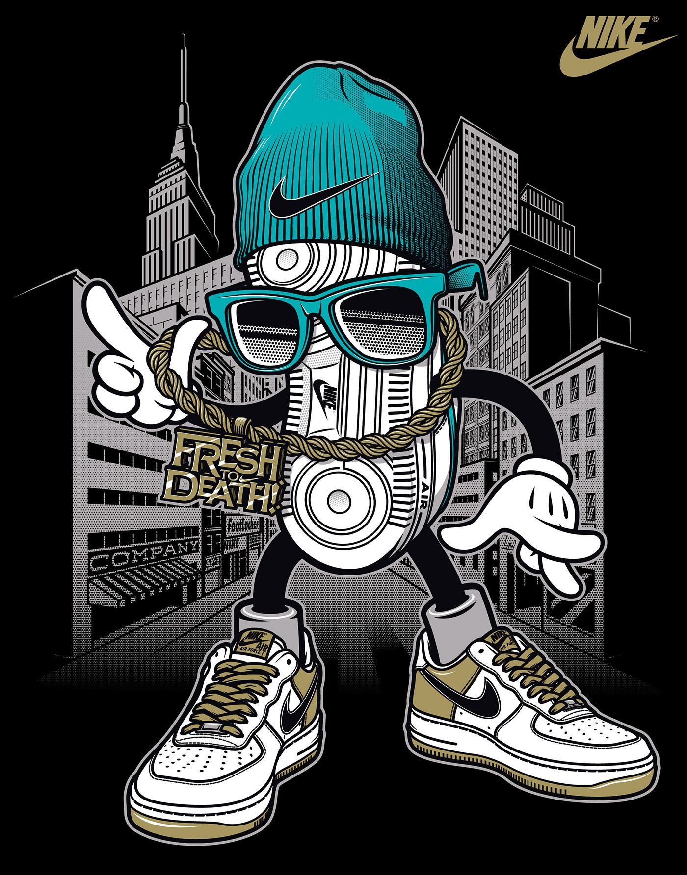 Download “style Meets Sporty In Nike Graffiti” Wallpaper