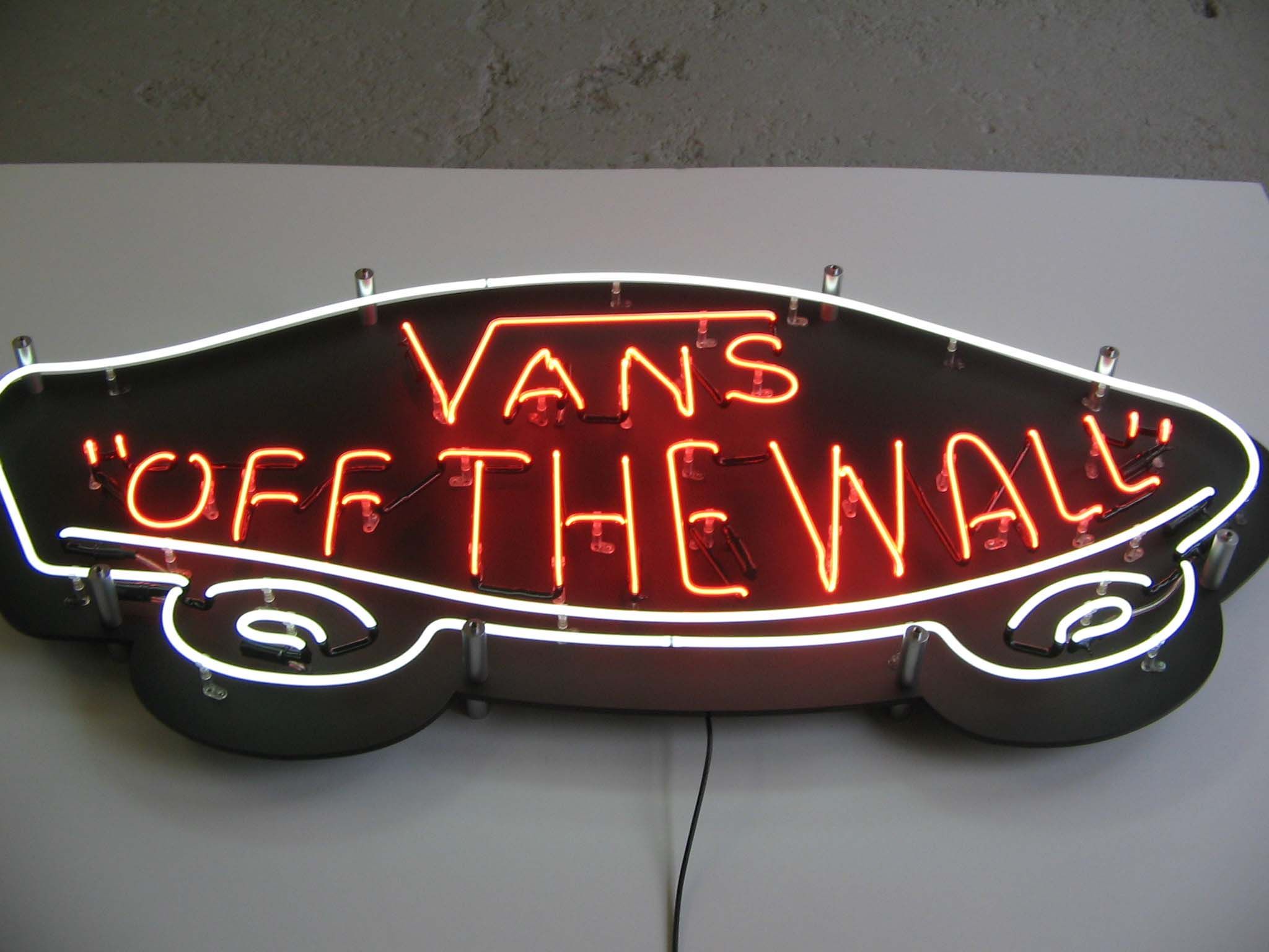 vans off the wall neon sign