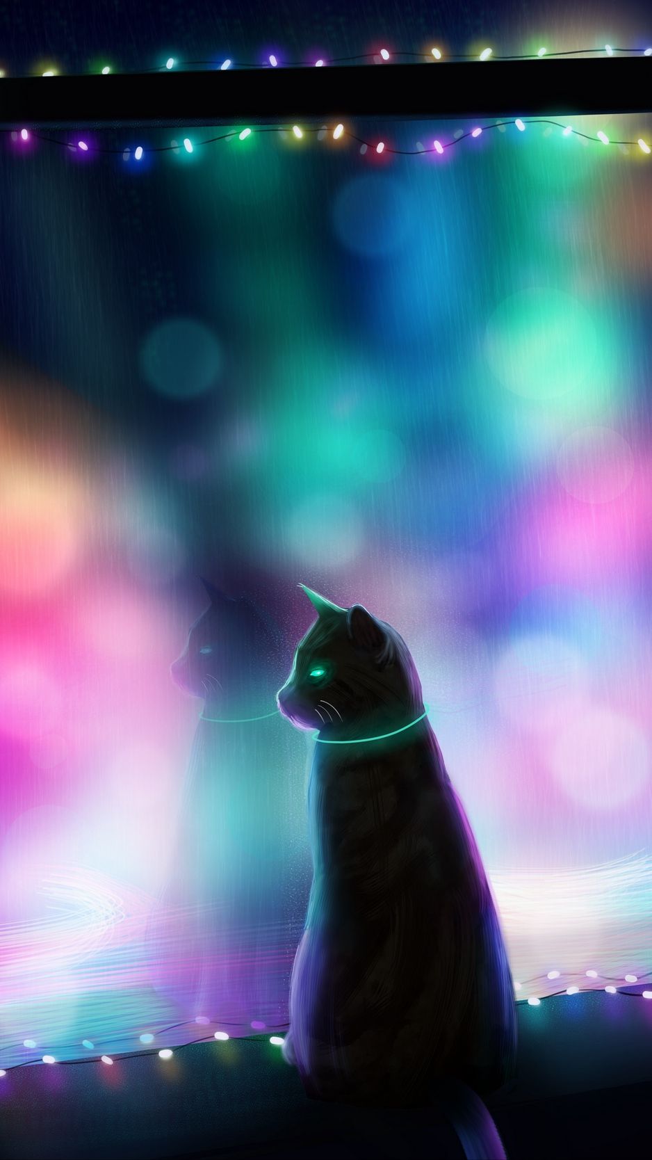 Cat Colorful Background Art 4K Wallpaper iPhone HD Phone #5310i