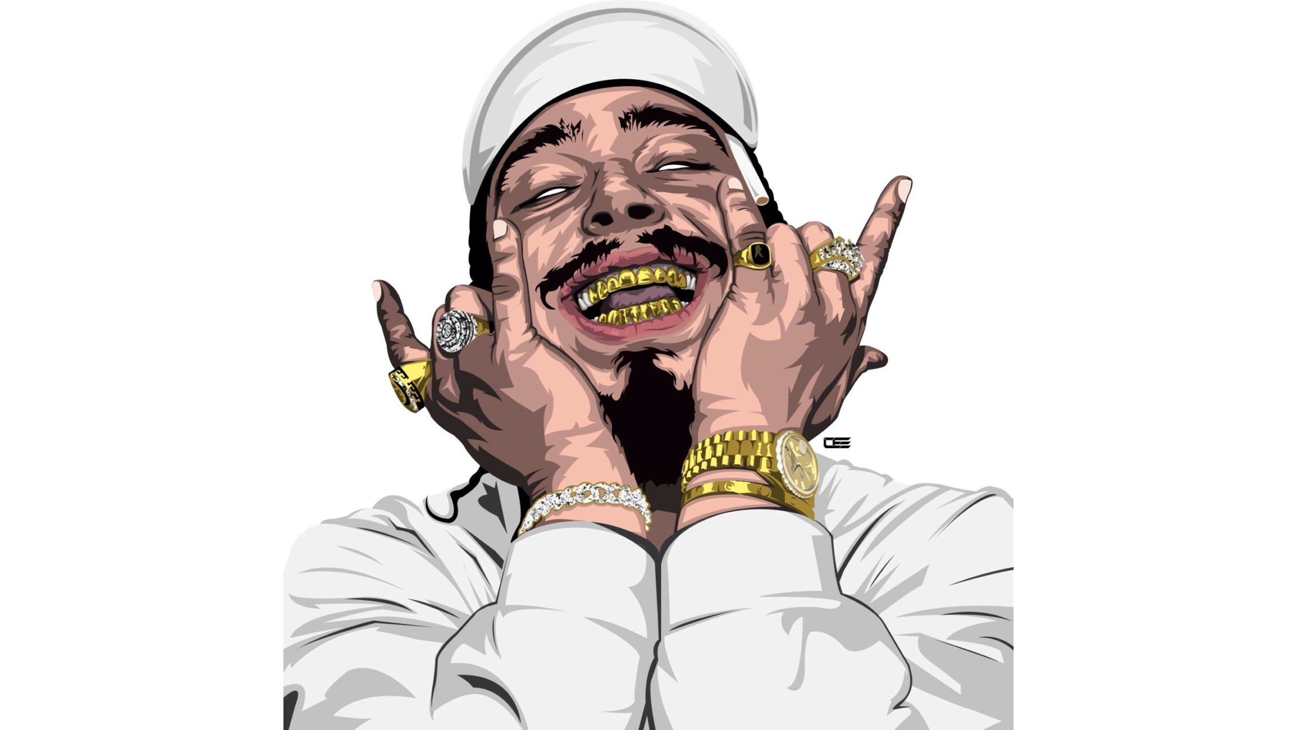 Post Malone Cartoon Wallpapers on WallpaperDog