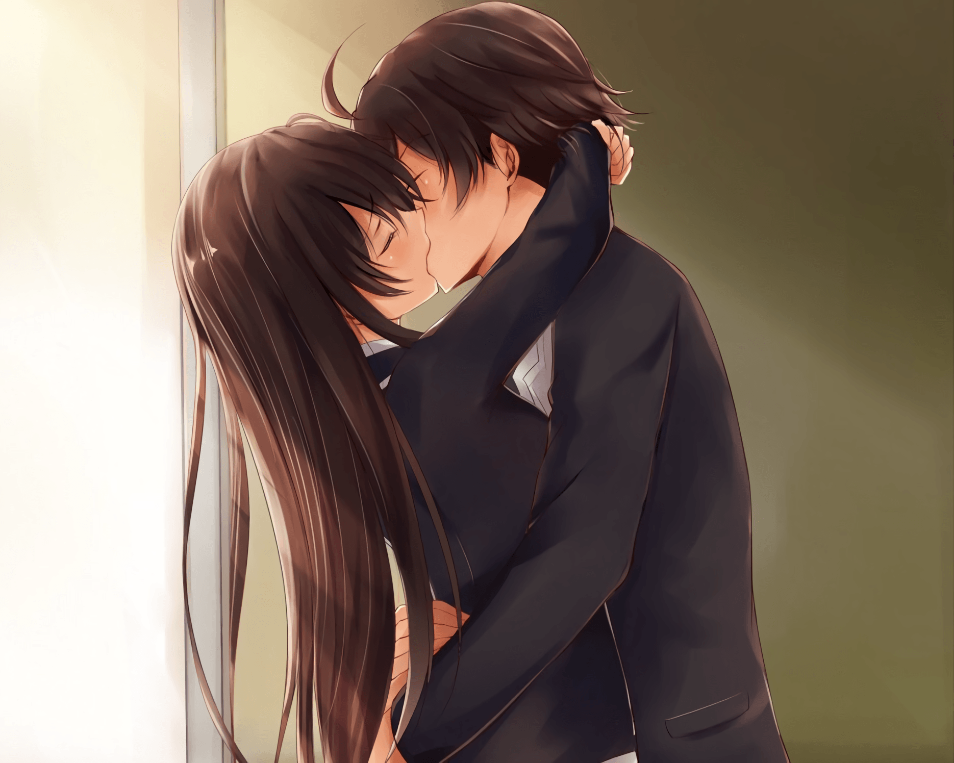 Anime Couple Kiss Wallpapers  Top Free Anime Couple Kiss Backgrounds   WallpaperAccess