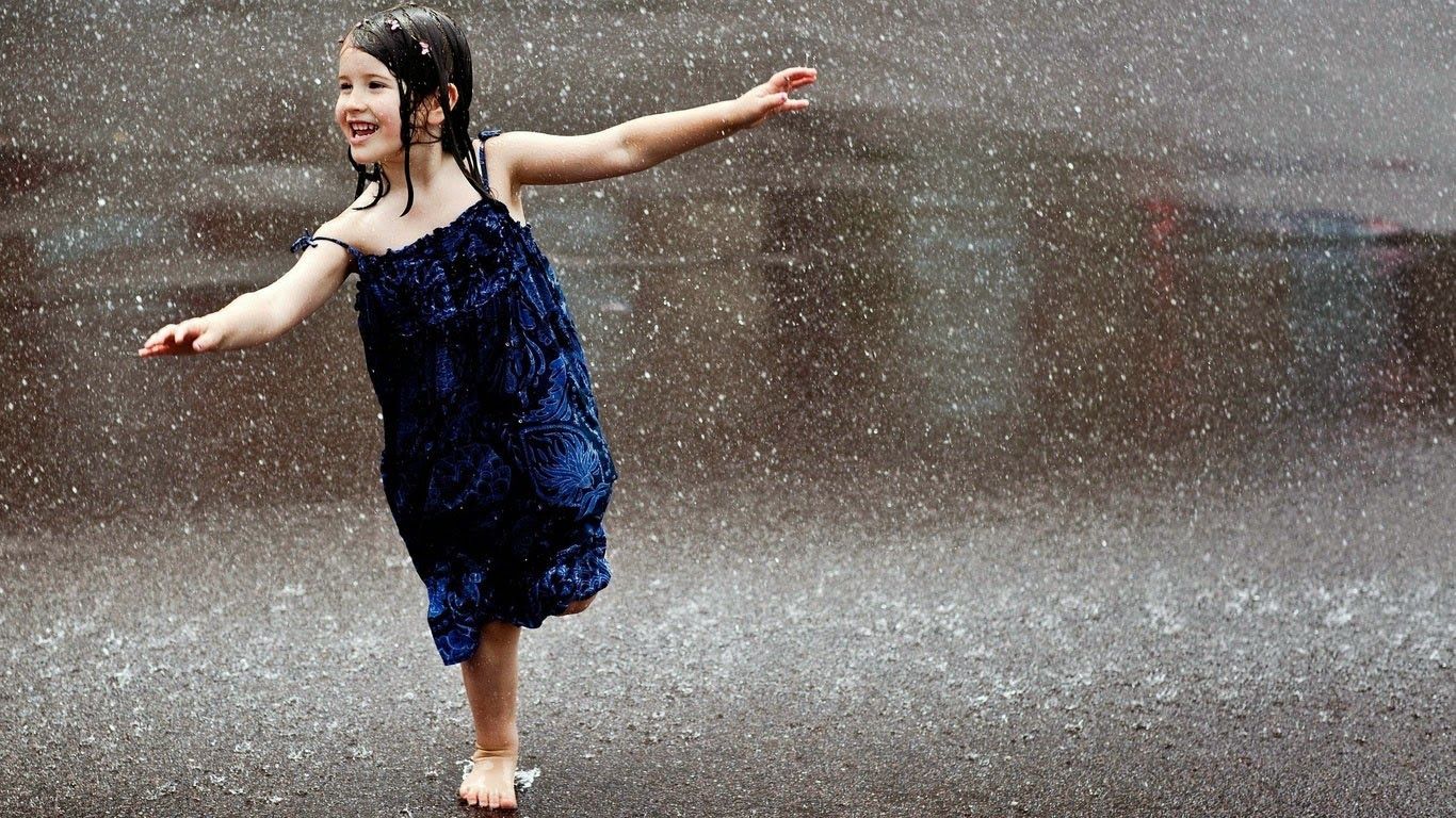 alone happy girl in rain wallpapers