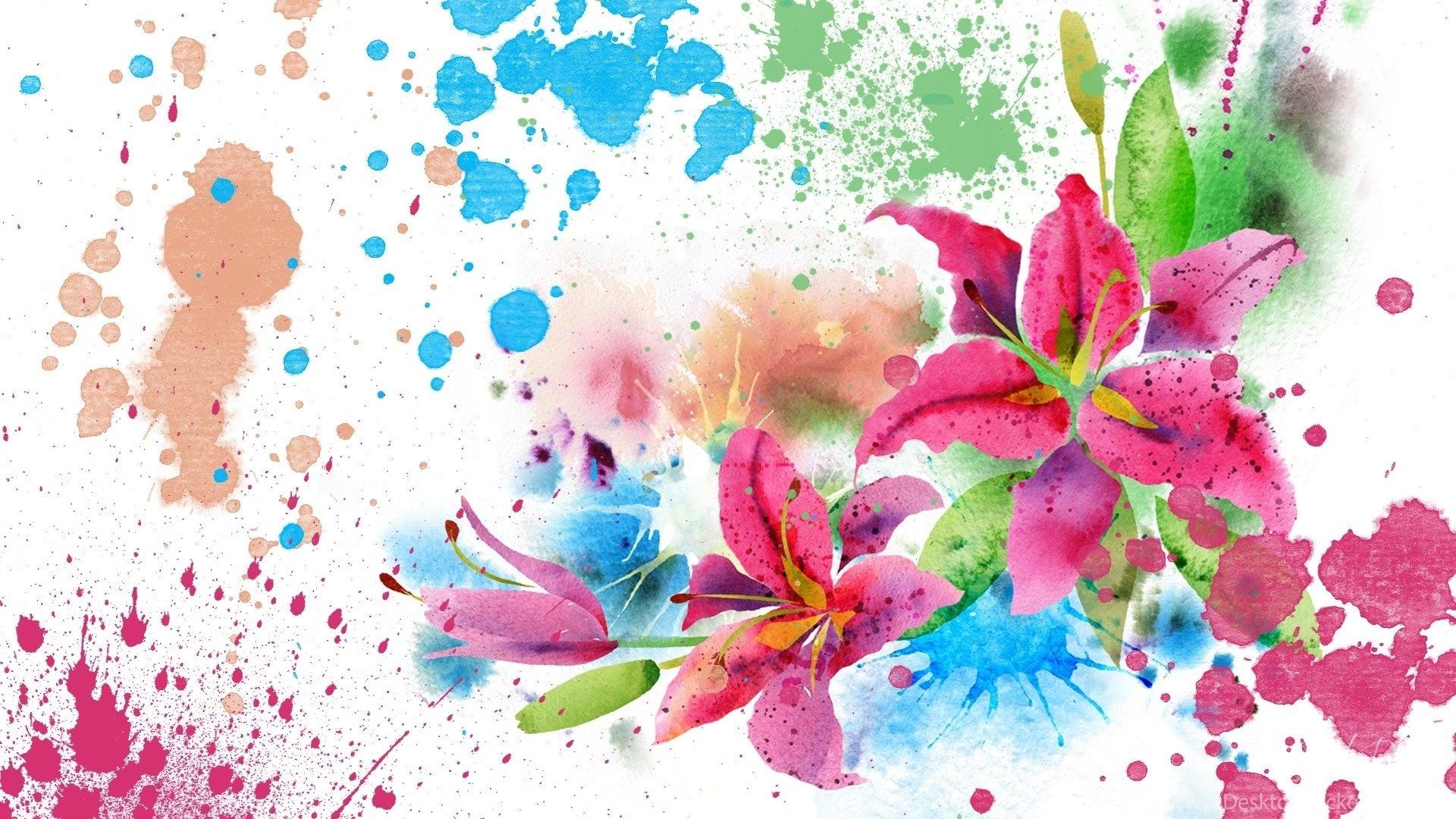 Painted Flowers Desktop Wallpapers on WallpaperDog