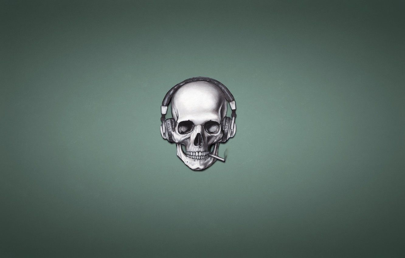 Green Skull Headphones Wallpapers On Wallpaperdog