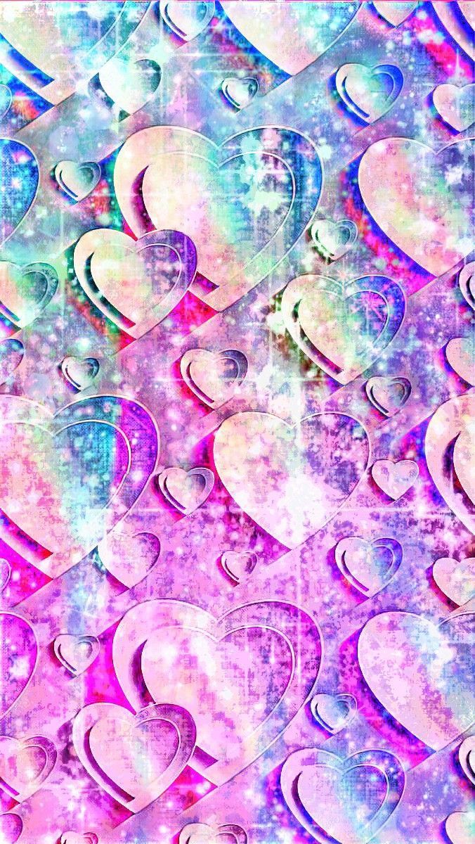 Download Gradient Glitter Pink Hearts Wallpaper  Wallpaperscom