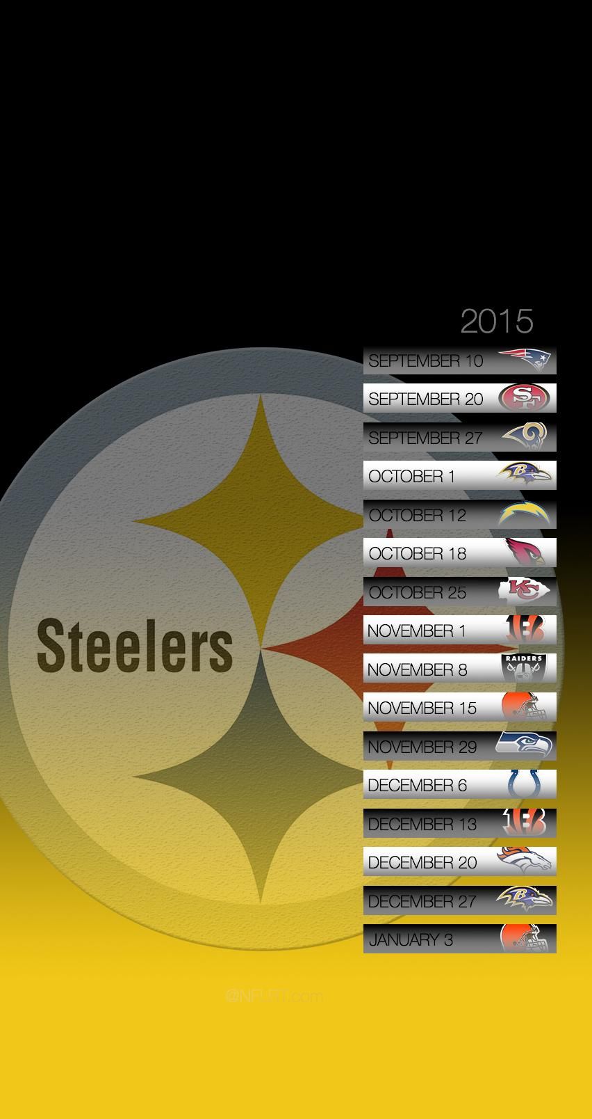 2021-2022 Pittsburgh Steelers Lock Screen Schedule for iPhone 6-7-8 Plus