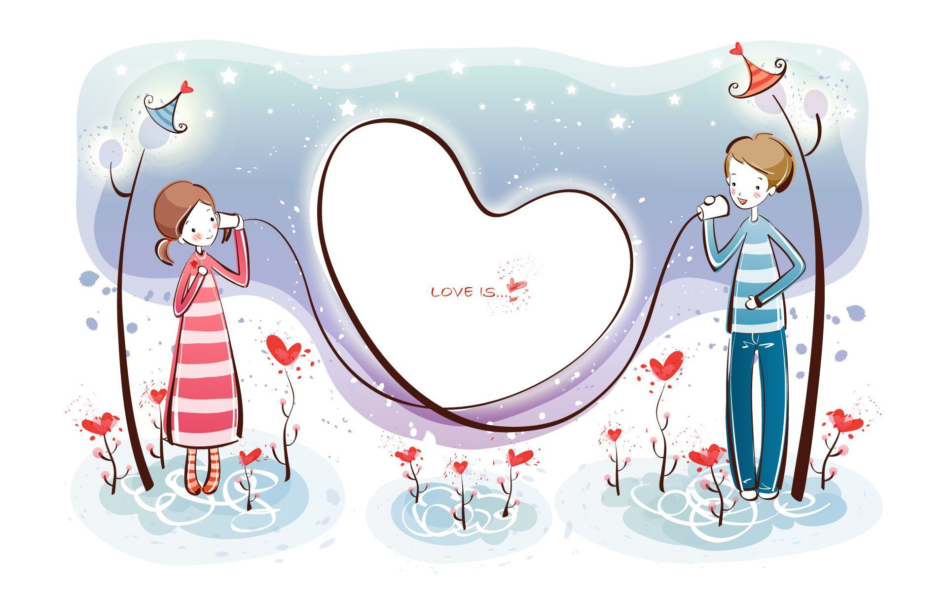 Valentine Couple Cartoon Wallpapers on WallpaperDog
