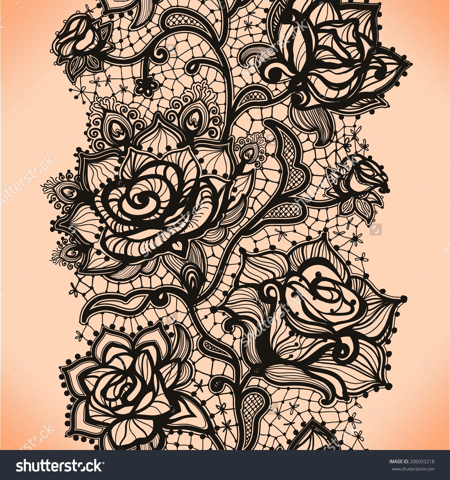 Seamless Lace Floral Pattern Infinitely Wallpaper Decoration For Your  Design Lingerie And Jewelry Your Invitation Cards Wallpaper And More  Royalty Free SVG Cliparts Vectors And Stock Illustration Image 97222258