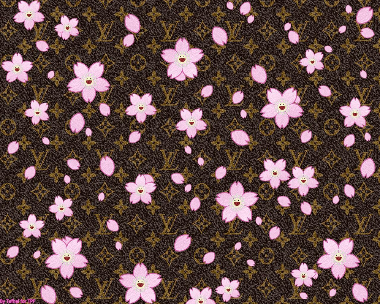 wallpaper louis vuitton flower