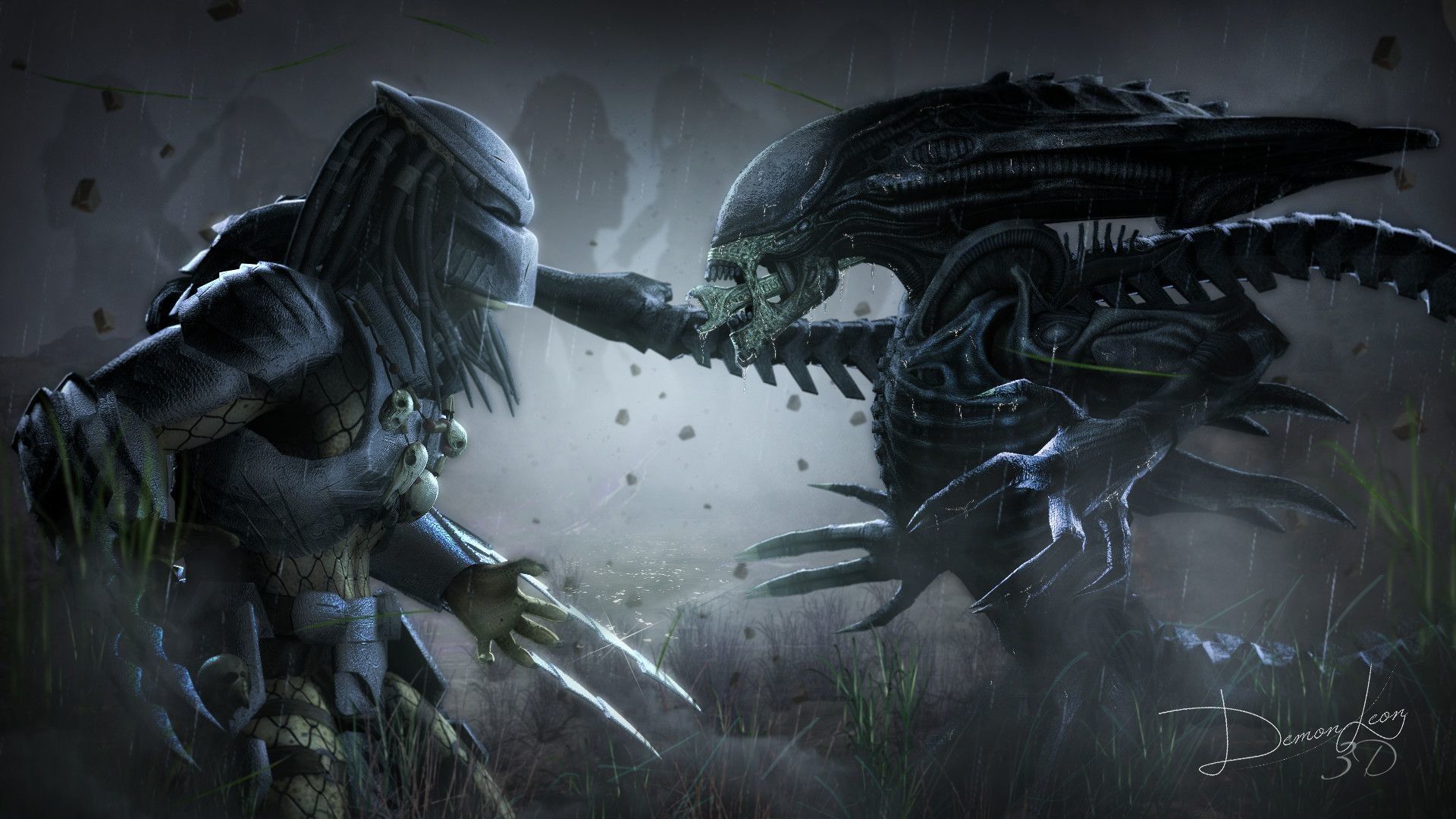 Aliens vs predator background - Cool for me!, Alien Predator HD wallpaper