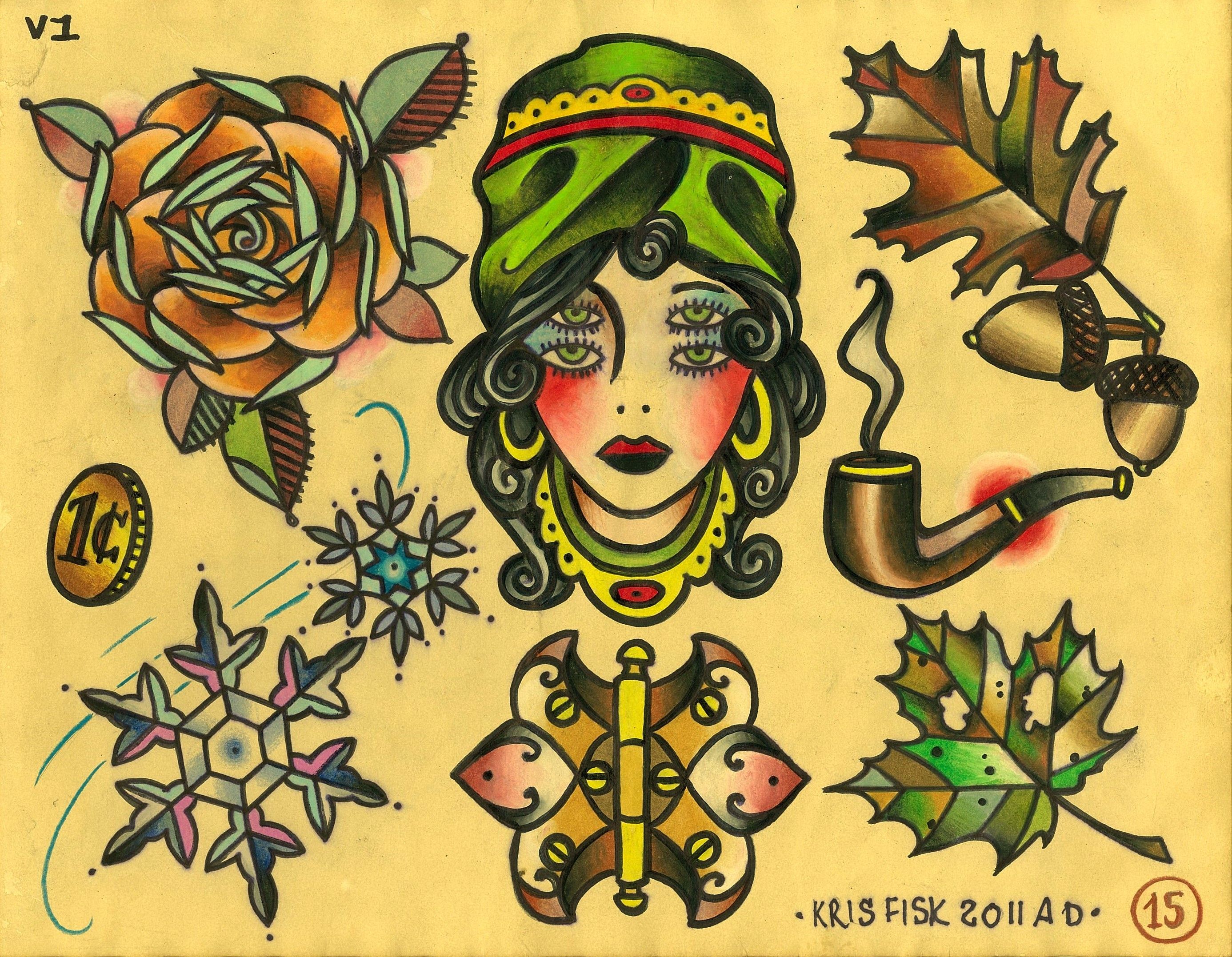 What mediums are used to draw tattoo flash  Quora