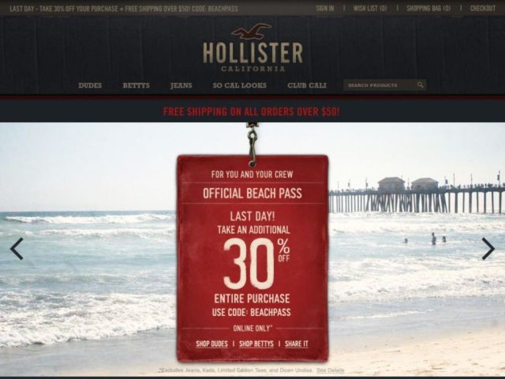hollister clothing website