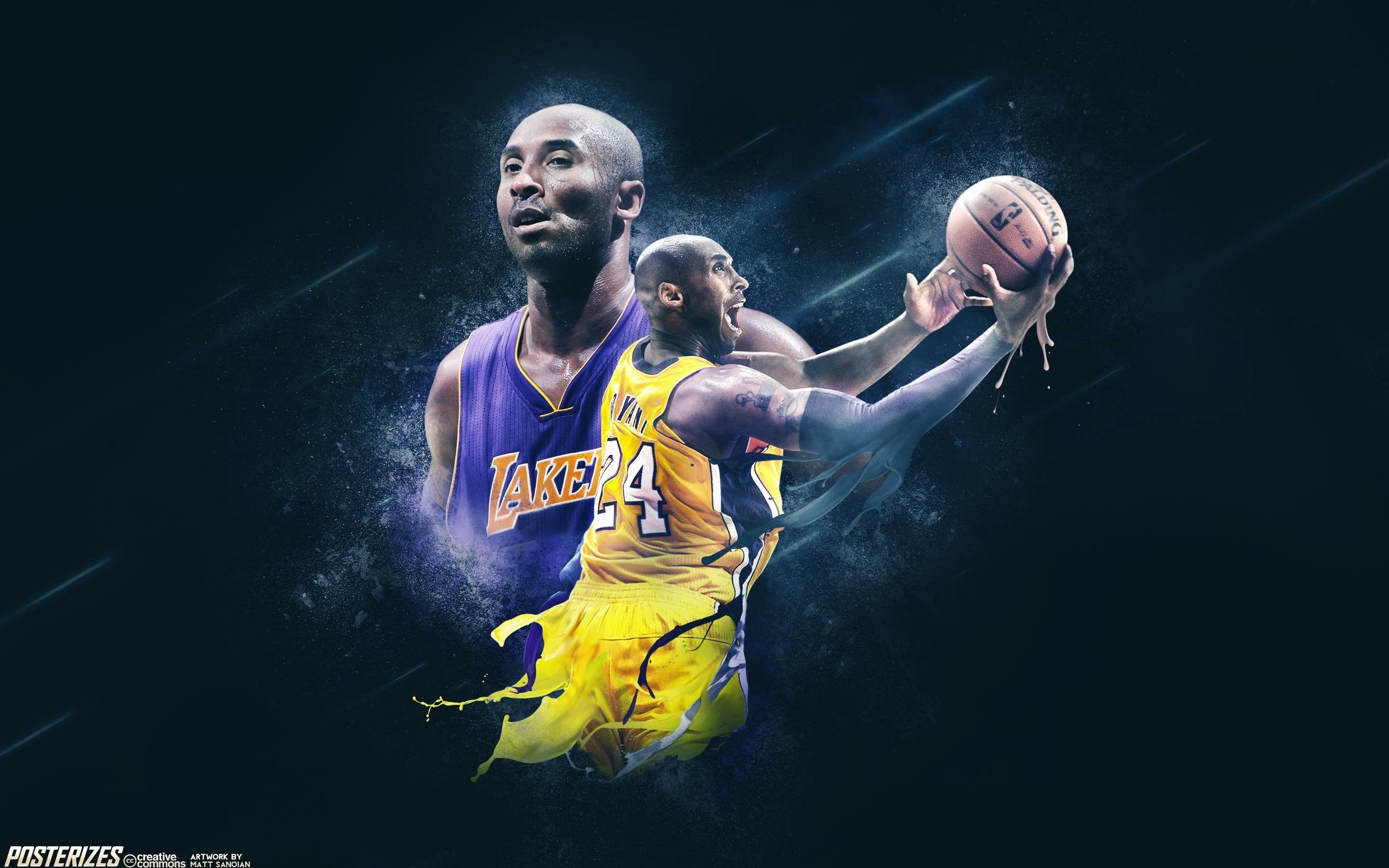 Kobe Bryant with basketball HD wallpaper  Wallpaper Flare