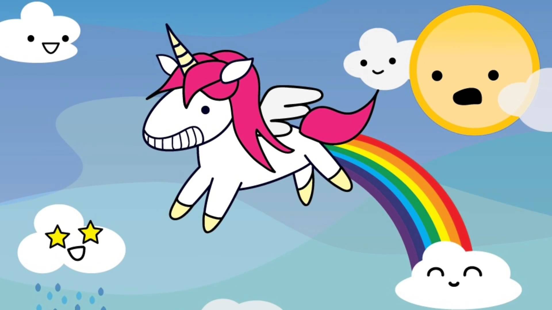 rainbow unicorn wallpaper widescreen