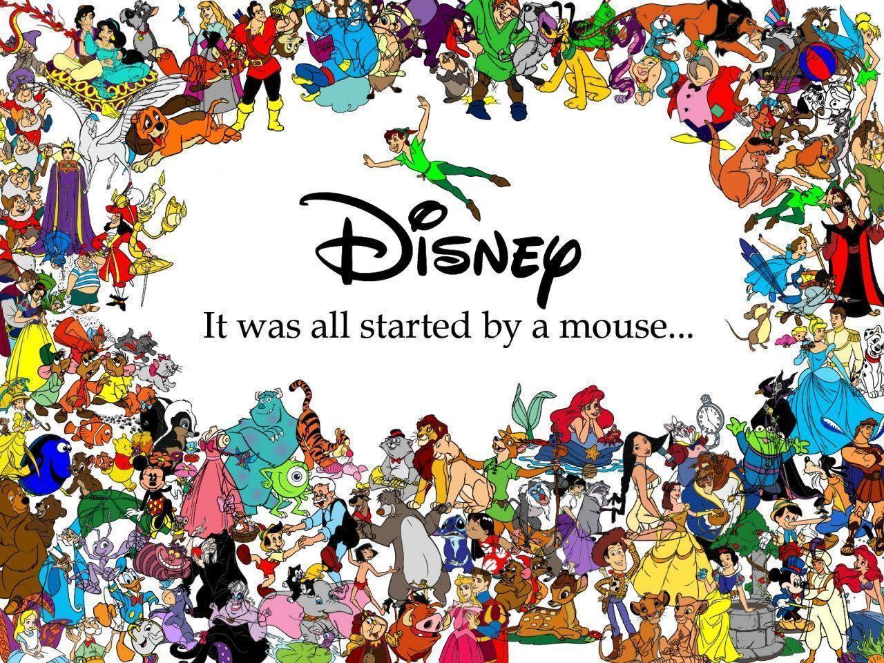 Disney world poster world animation collage mickey mouse princess  disney HD wallpaper  Peakpx
