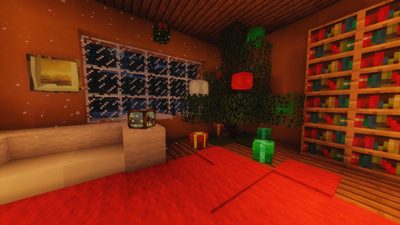 Обои christmas in minecraft. Новогодняя комната майнкрафт. Красная комната в майнкрафт. Room MC Studio games Neighbor Rich.