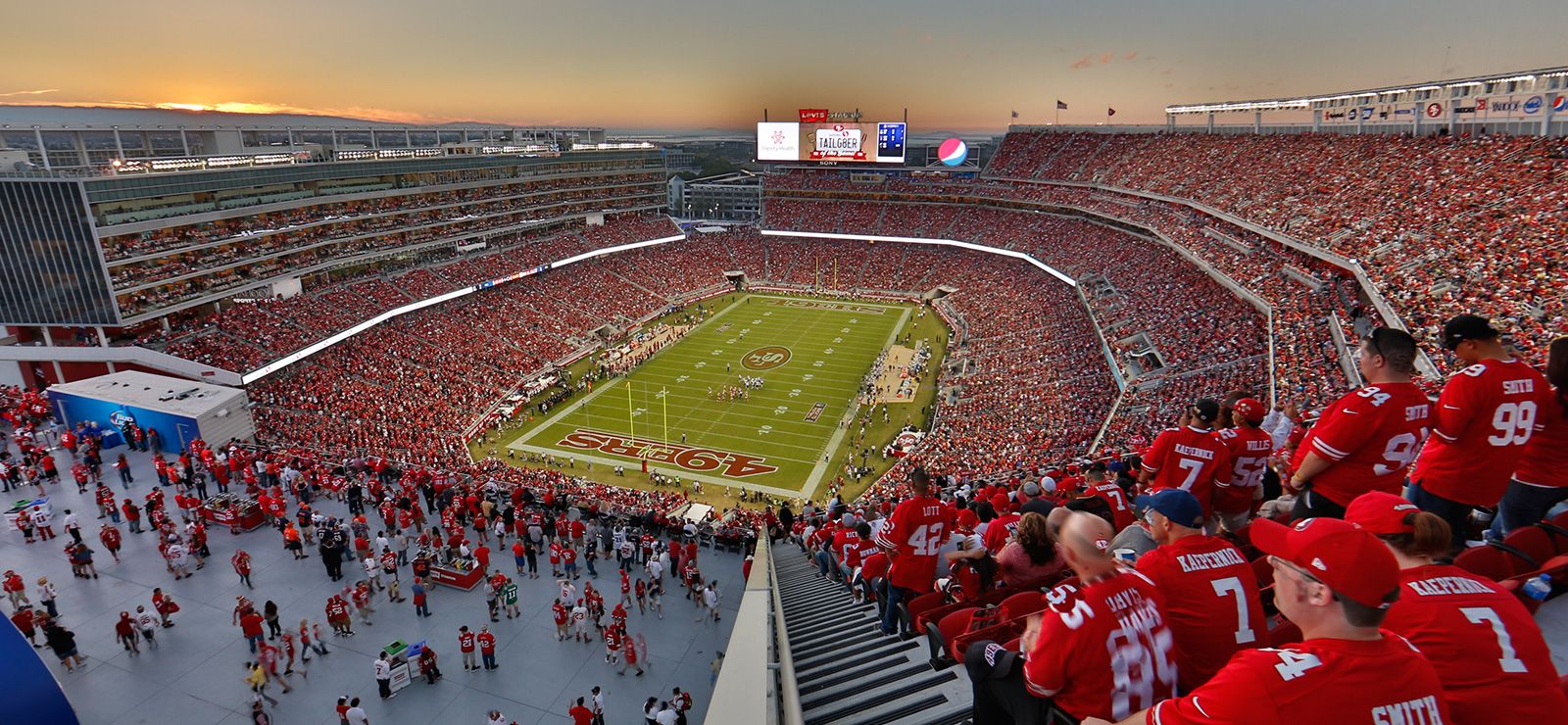 Aerial View Of Stadium With People And 49ERS Players And Fireworks 4K HD 49ERS  Wallpapers, HD Wallpapers