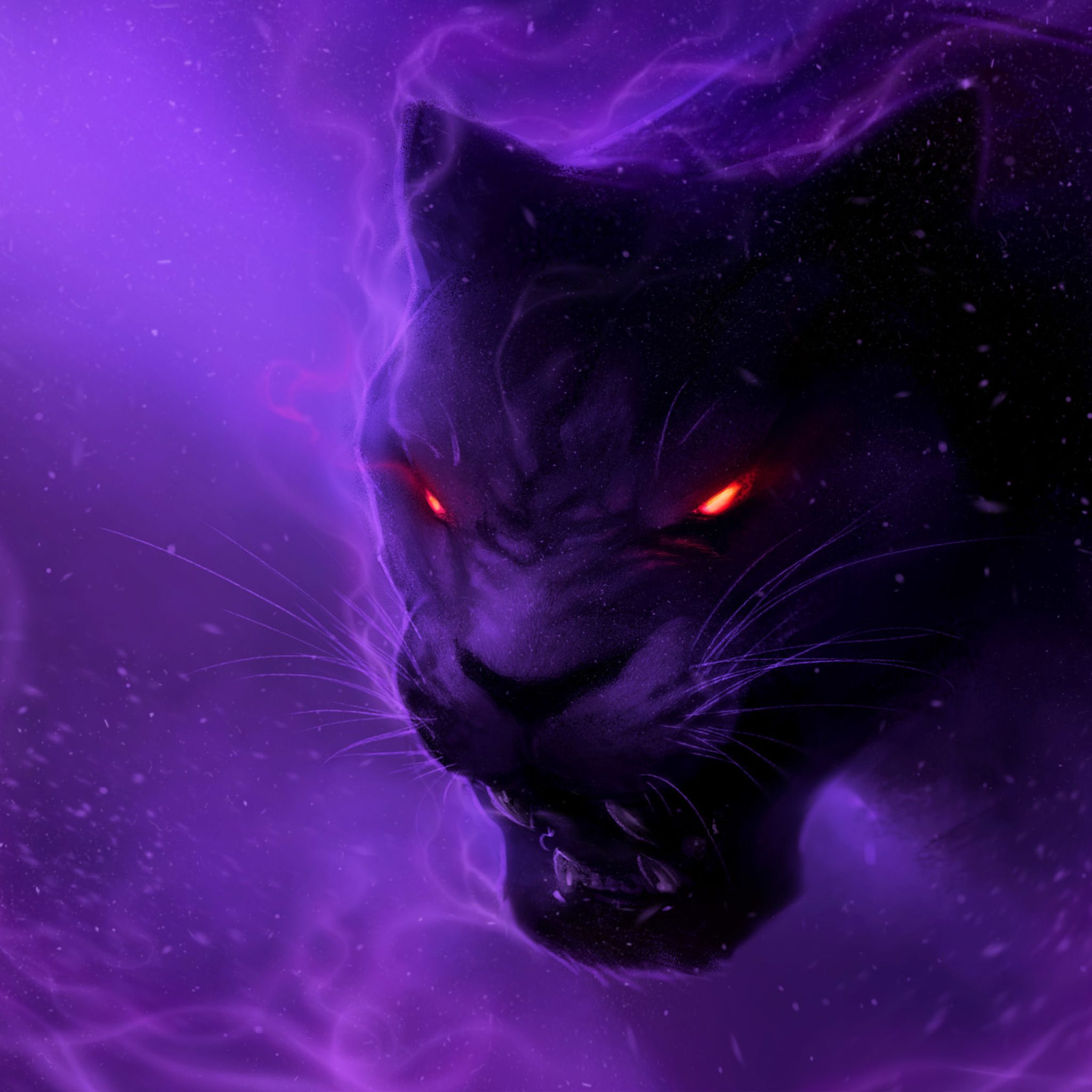 Black Panther Animal  Thunder Lightning And Fire Effect Wallpaper Download   MobCup