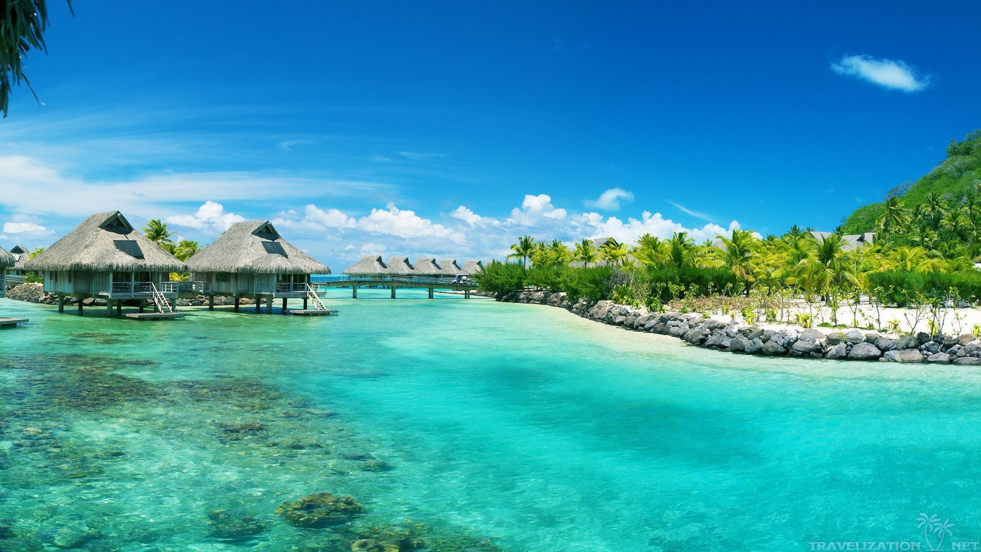 Wallpaper ocean view lagoon borabora images for desktop section  пейзажи  download