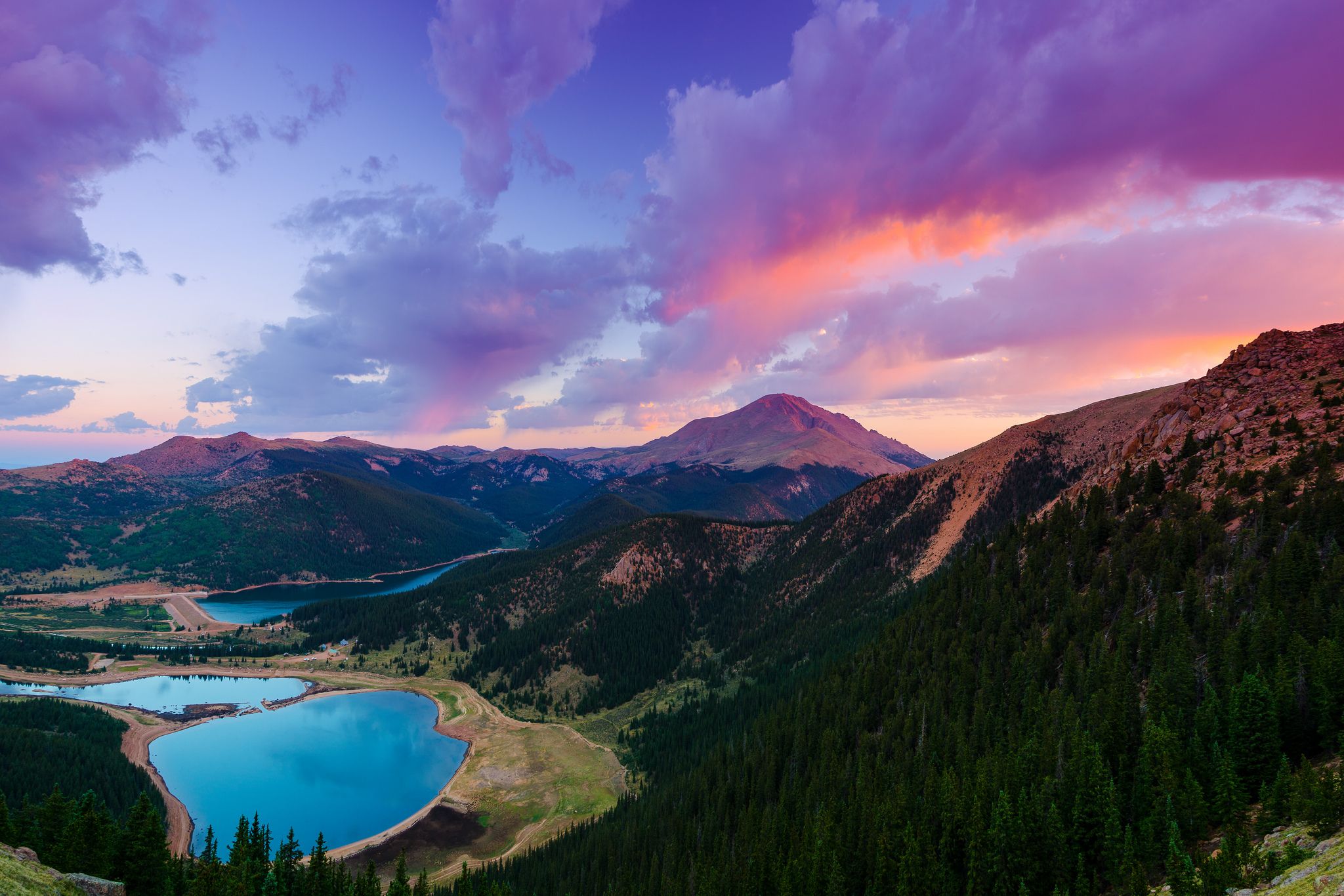 Wallpaper Colorado mountains lake valley flowers clouds USA 3840x2160  UHD 4K Picture Image