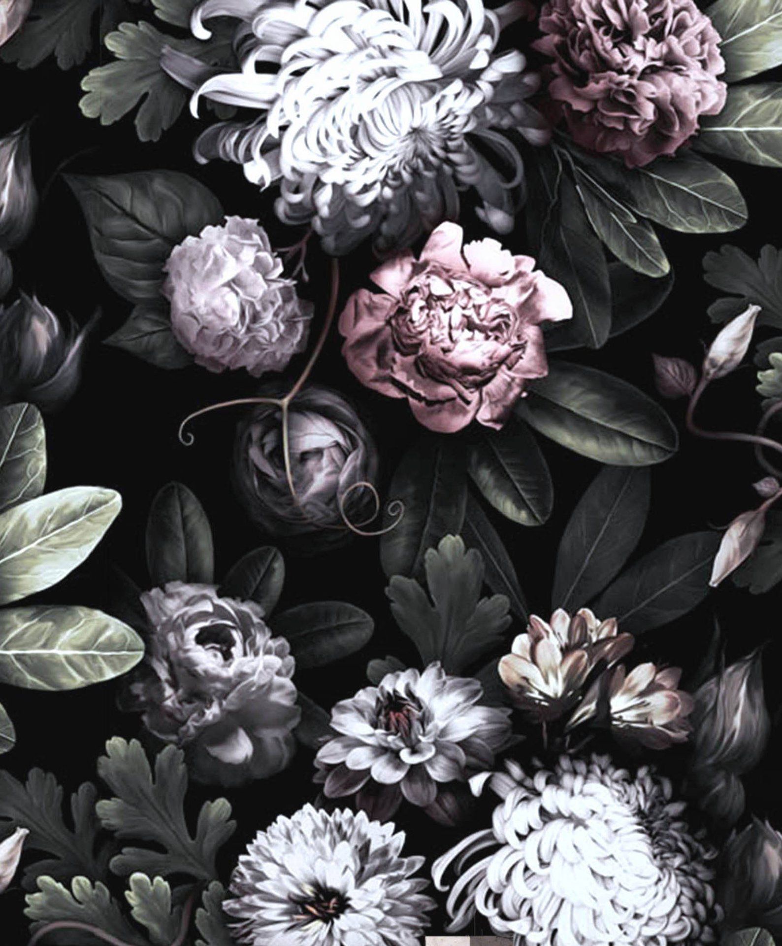 black floral wallpaper tumblr