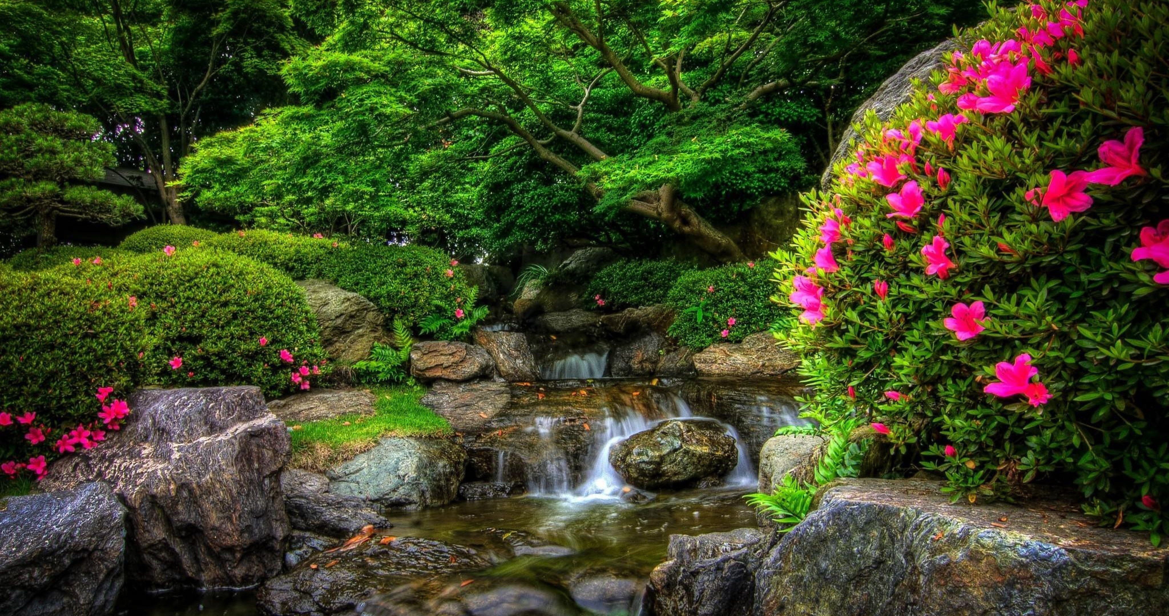 Телефон сады 8. Красивая природа. Красивые водопады. Природа сад. Цветущие сады и водопады.