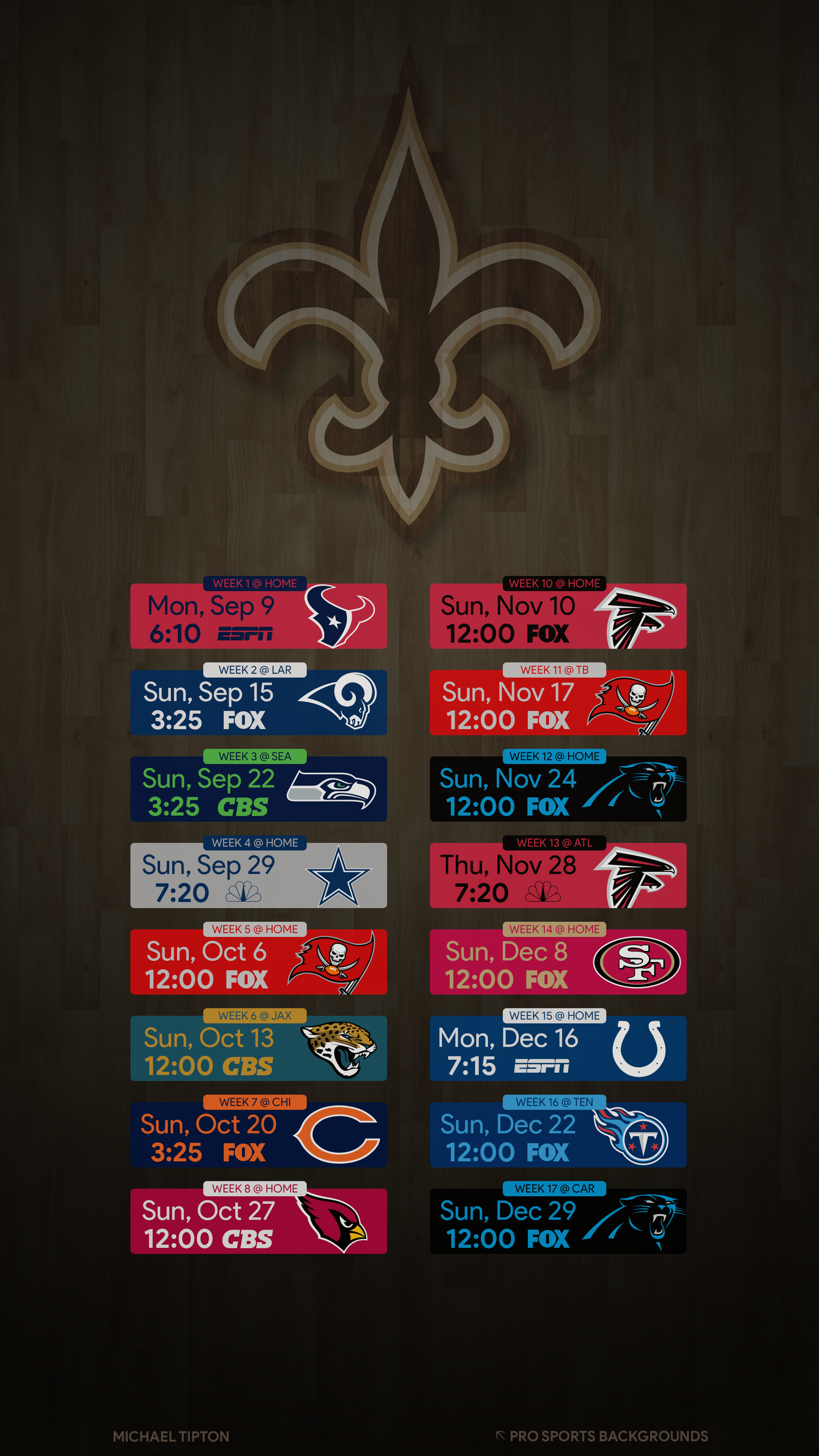 dbeat's Excellent Saints Schedule iPhone/Android Wallpaper is Done!