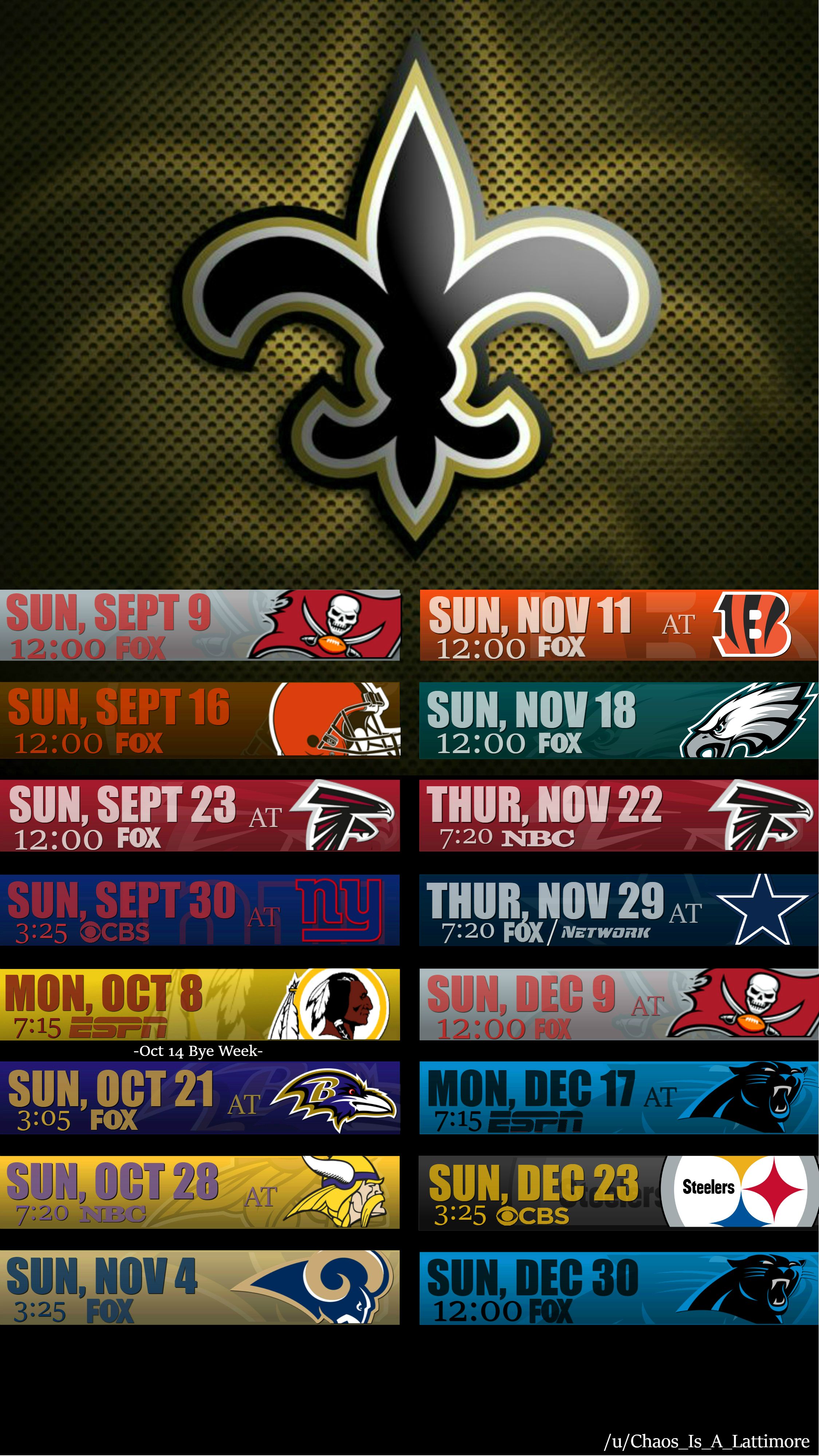 Free download 2015 NFL Schedule Wallpapers Page 6 of 8 NFLRT [852x1608] for  your Desktop, Mobile & Tablet, Explore 48+ New Orleans Saints Wallpaper  2015