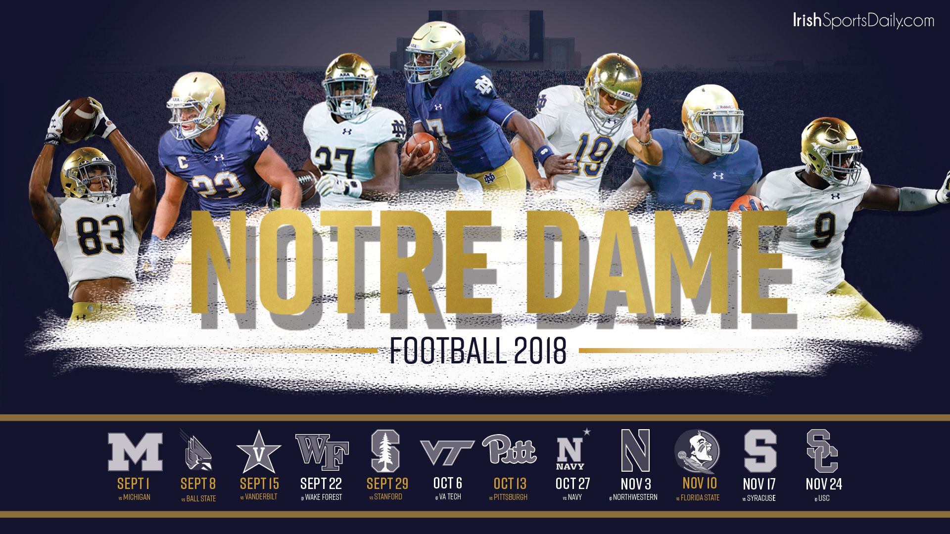 Notre Dame Football Desktop Wallpapers on WallpaperDog