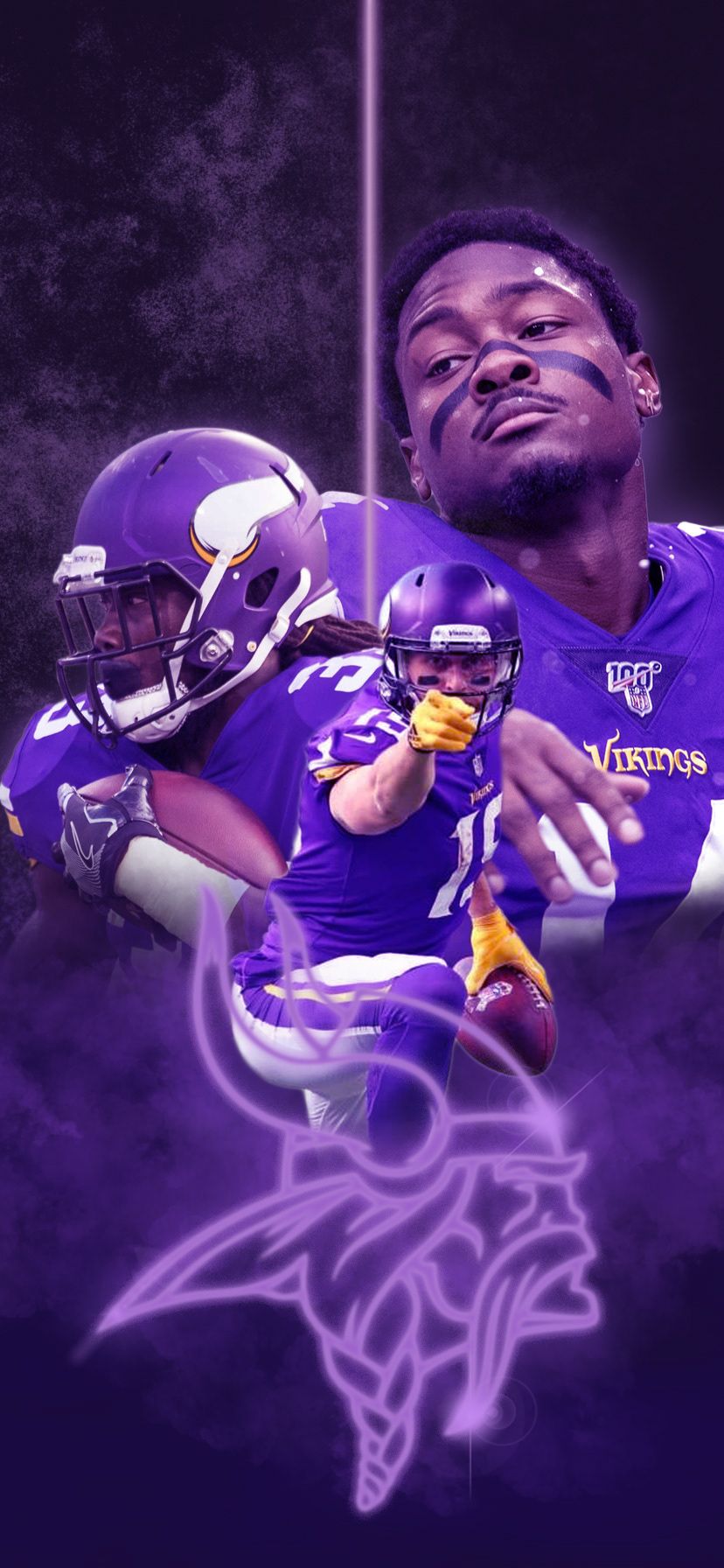 I couldnt find a simple iPhone wallpaper that had a plain purple  background with the Vikings logo on Google so I made one If anyone else  wants to use it feel free 