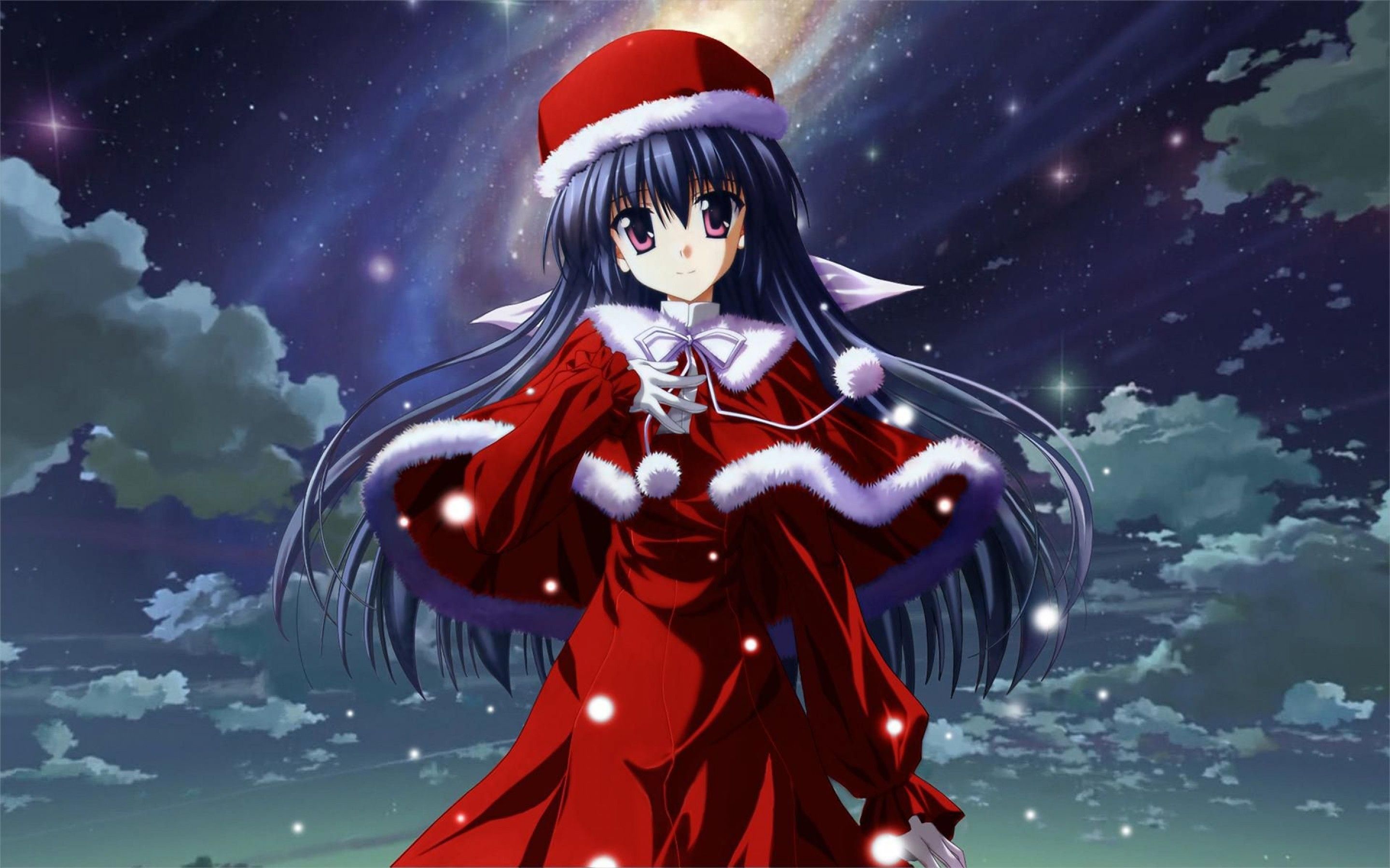 How to Draw Anime Christmas Santa Hat Girl  AnimeOutline