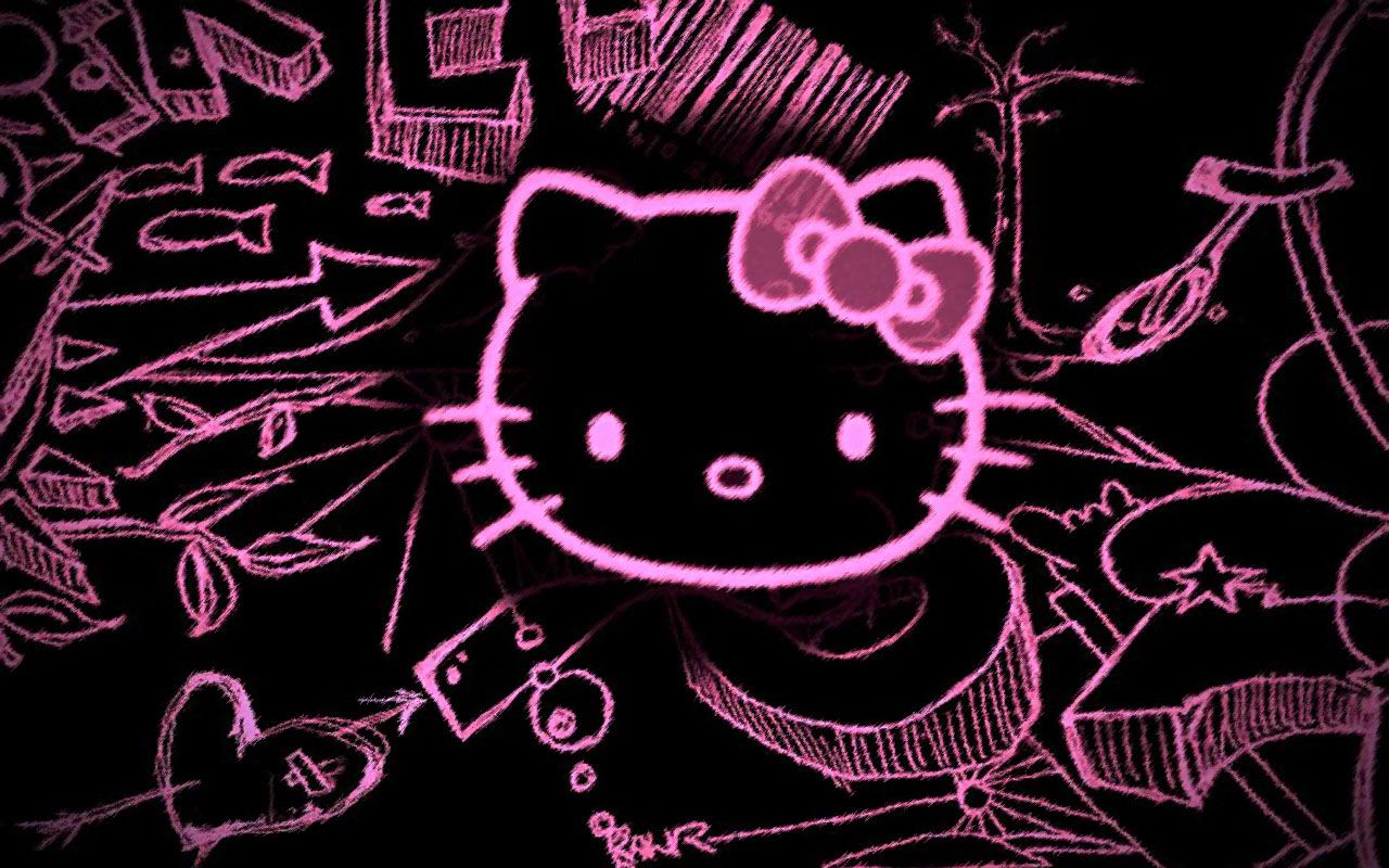 Hello kitty dark wallpaper