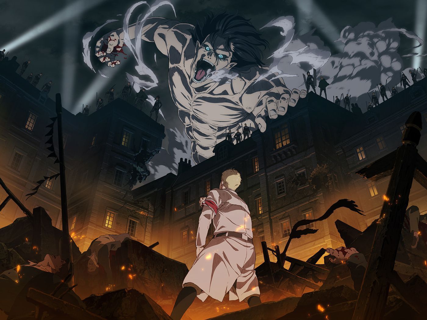 Wallpaper Anime Levi Ackerman Attack on Titan Mikasa Ackerman Armin  Arlert Background  Download Free Image