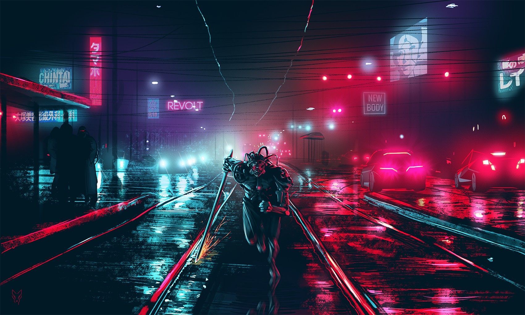 Cyberpunk Neon Girl Digital Art Wallpaper,HD Artist Wallpapers,4k Wallpapers ,Images,Backgrounds,Photos and Pictures