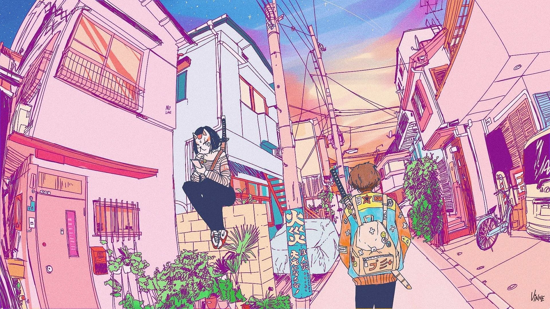Pink Background Aesthetic Anime gambar ke 20