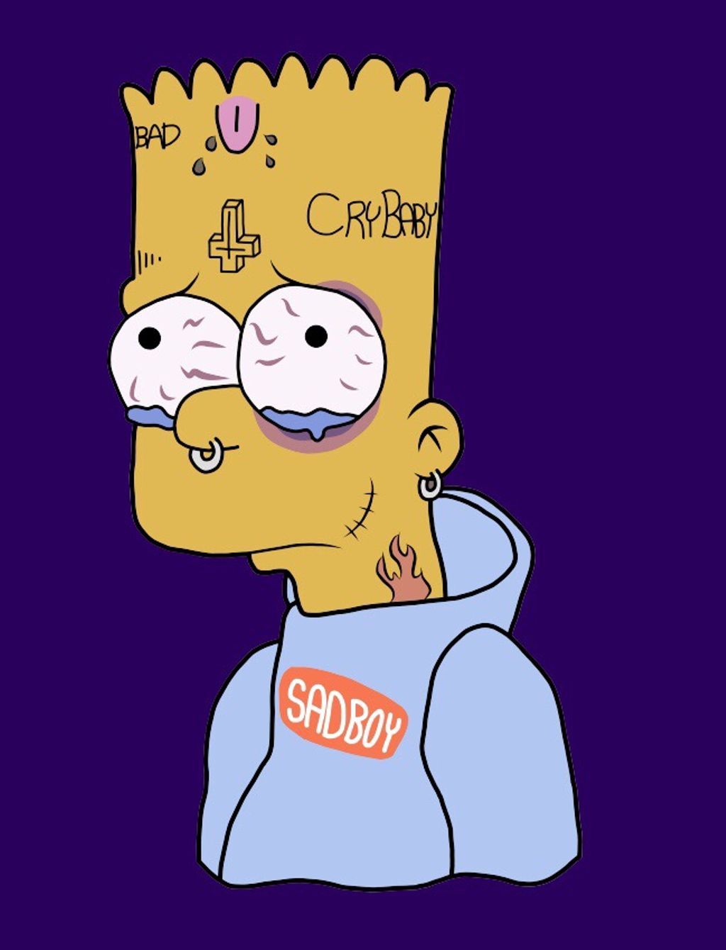 Sad Bart, broken, heart, simpsons, HD phone wallpaper