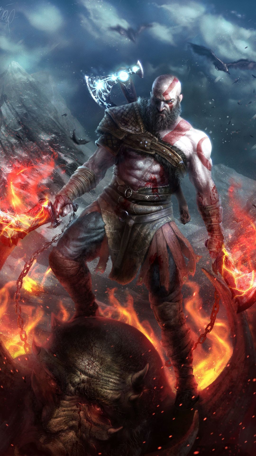 Kratos god of war game 2K wallpaper download