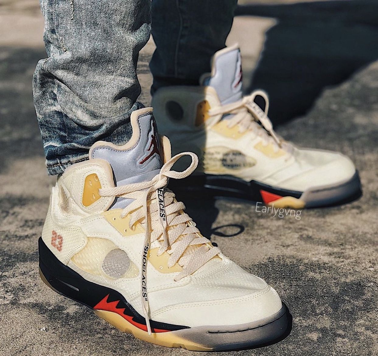 EARLY REVIEW! Air Jordan 5 “SAIL” OFF WHITE Review & On Feet In 4K 