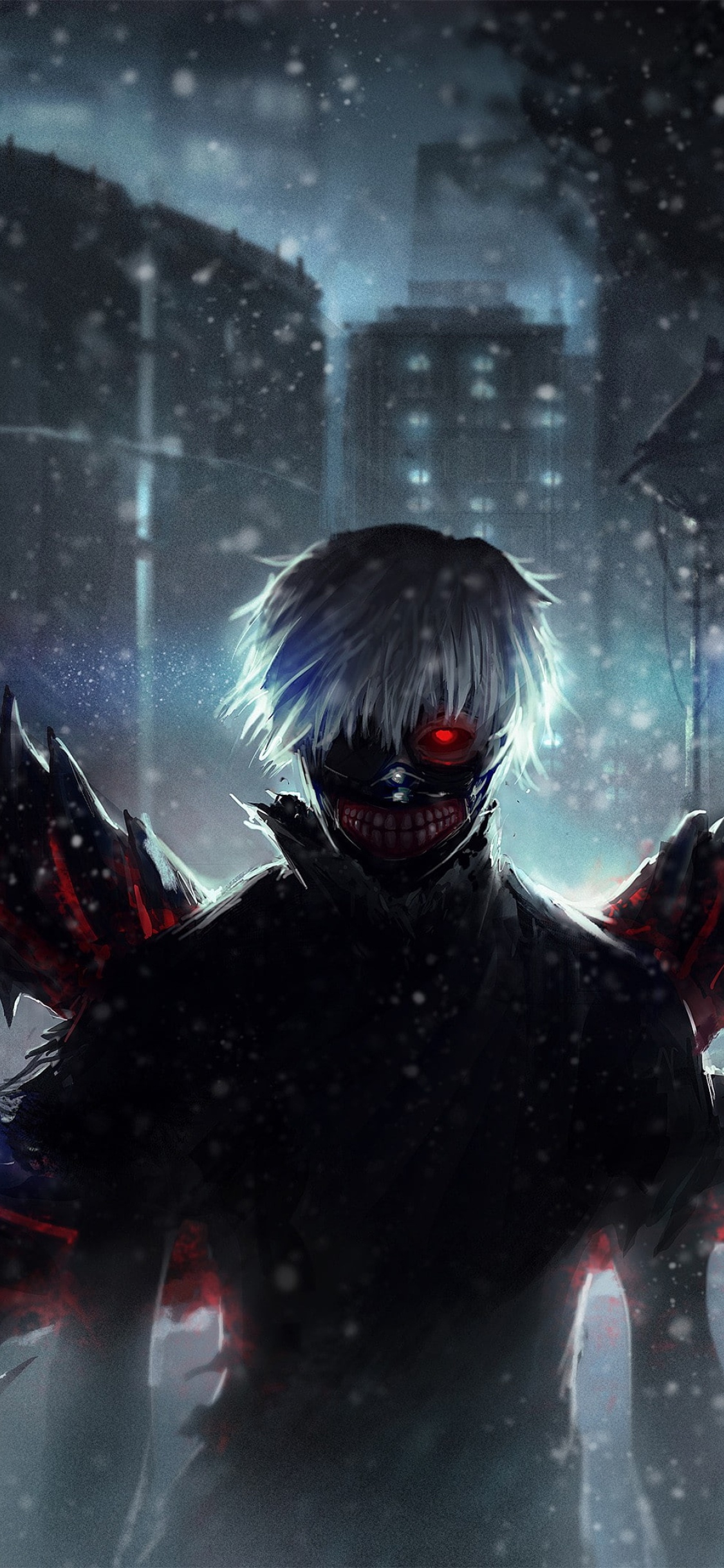 Download wallpaper 3840x2400 minimal, dark, ken kaneki 4k wallaper