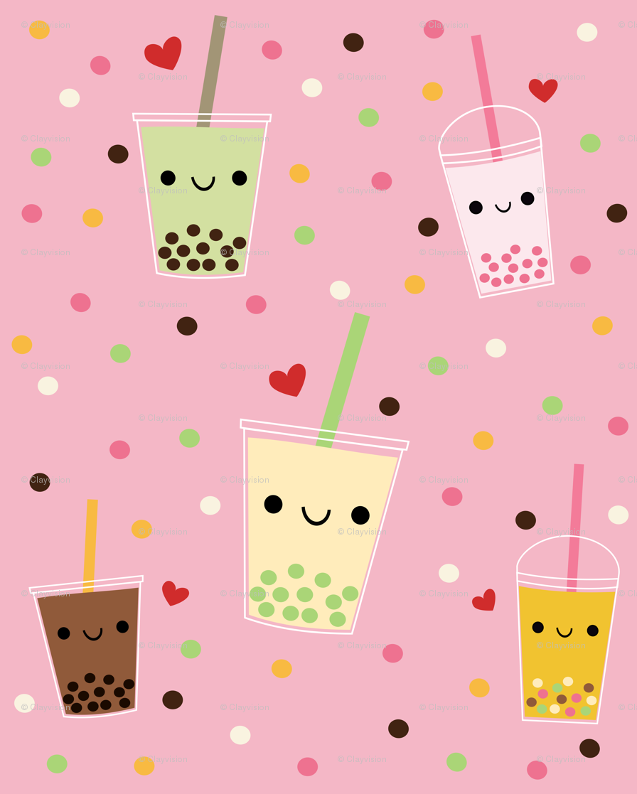 Boba tea cellphone background lock screen wallpaper for iPhone android from  Taste Made  Tea wallpaper Cute wallpapers Cute food drawings