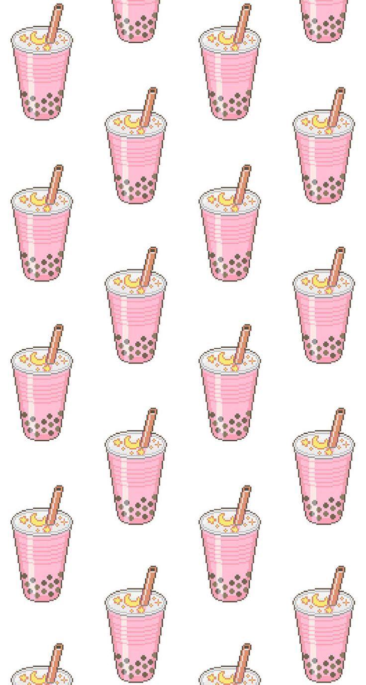 Download Cute Boba Tea With Kawaii Pearls Wallpaper  Wallpaperscom