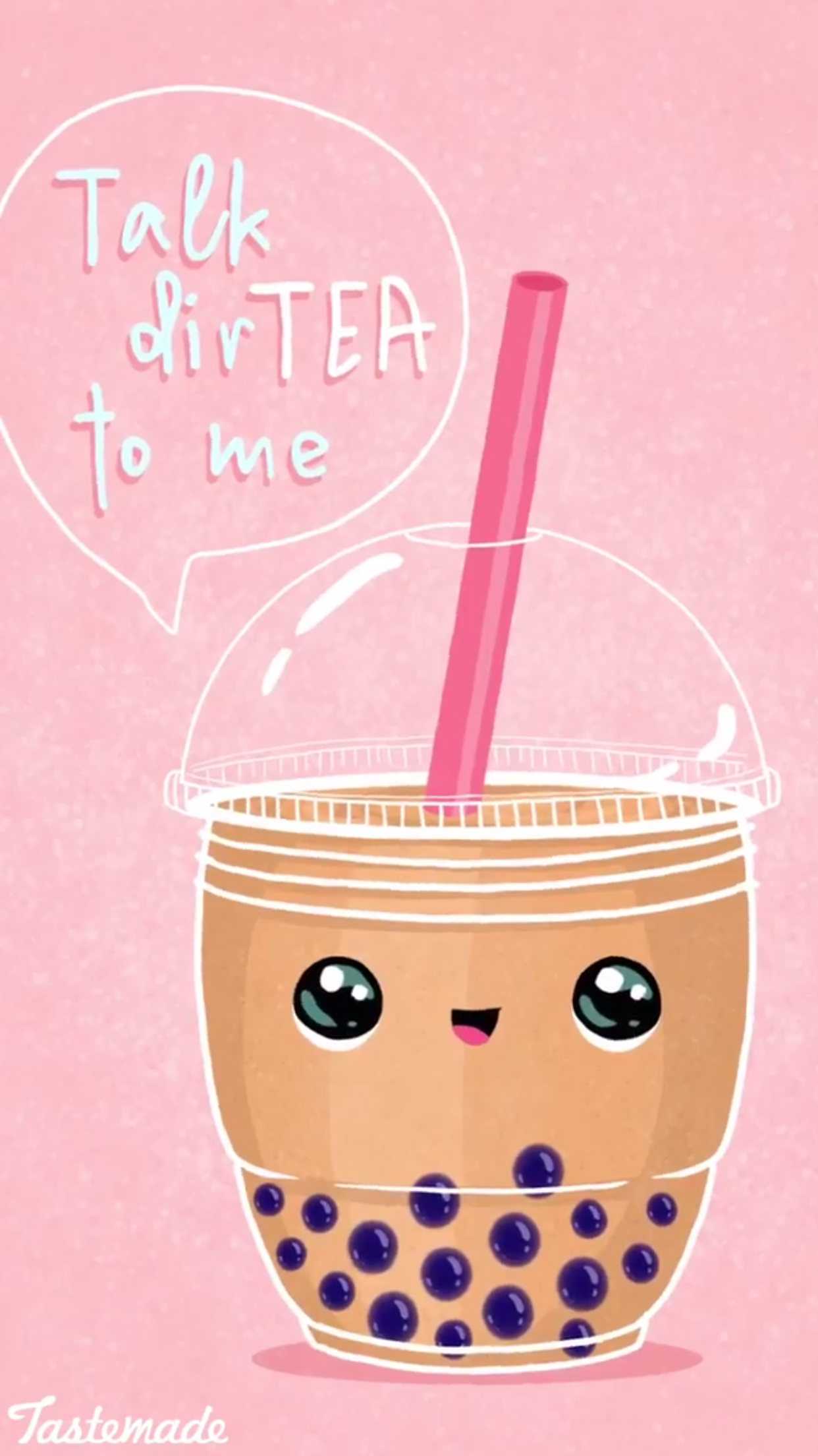 Boba Wallpaper Made by me  Tea wallpaper Cute wallpapers Tea  illustration