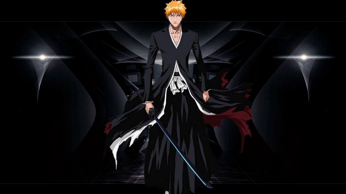 Bleach digital wallpaper #anime #Bleach Kurosaki Ichigo #monochrome  #Mugetsu #720P #wallpaper #hdwallpaper #desktop