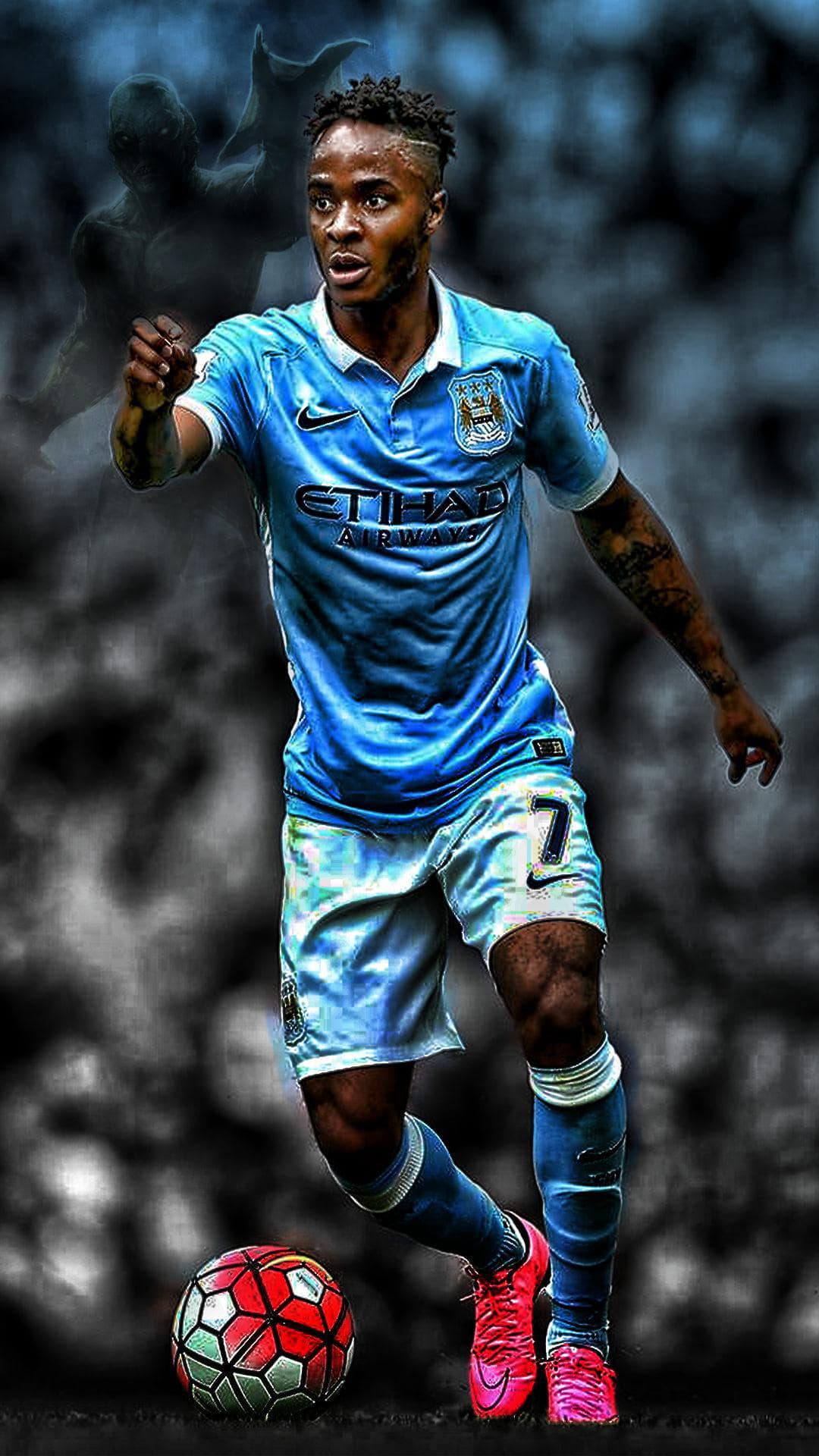 Download wallpapers Raheem Sterling, 4k, Manchester City FC, art